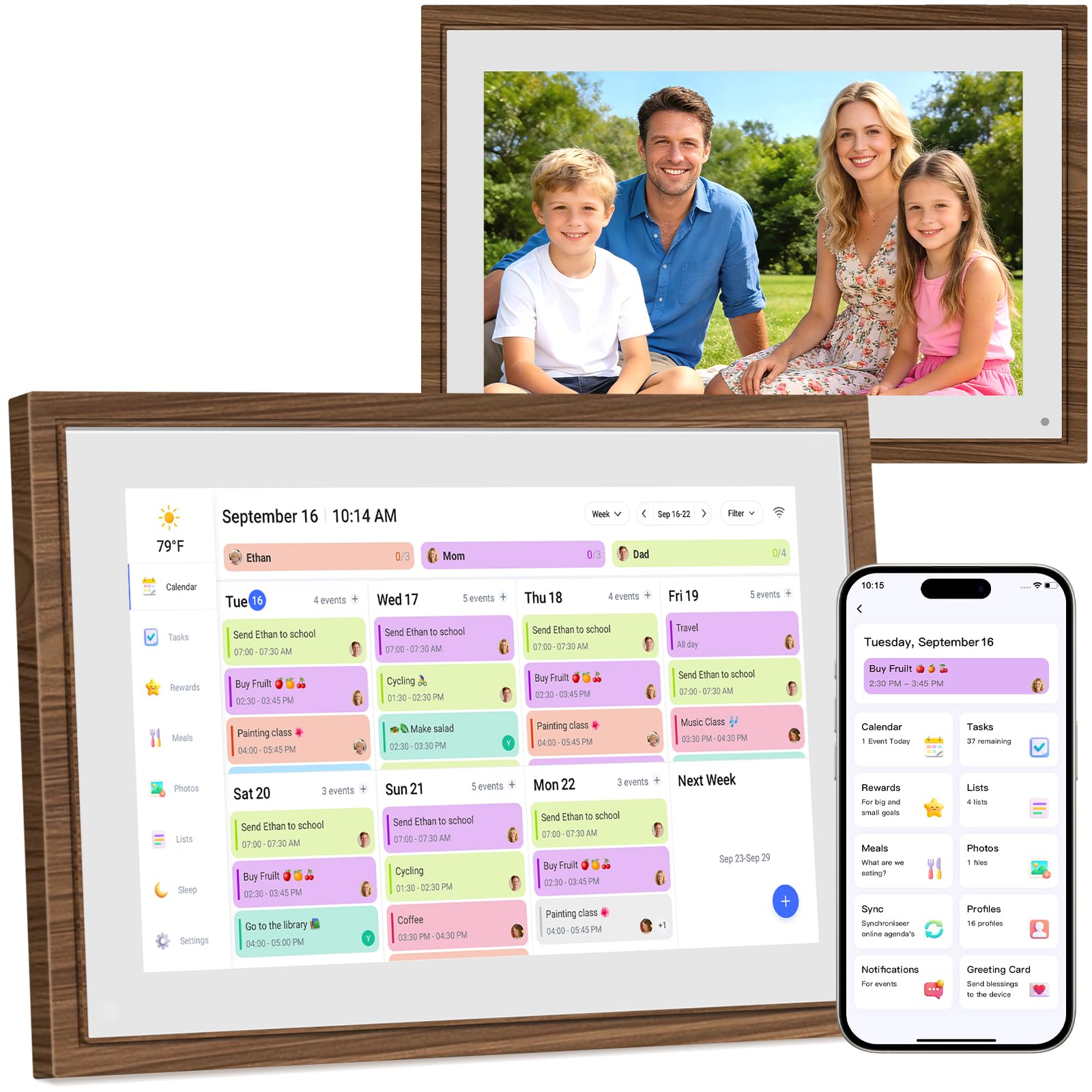 CANUPDOG 10.1 Inch Digital Calendar Chore Chart with Touchscreen
