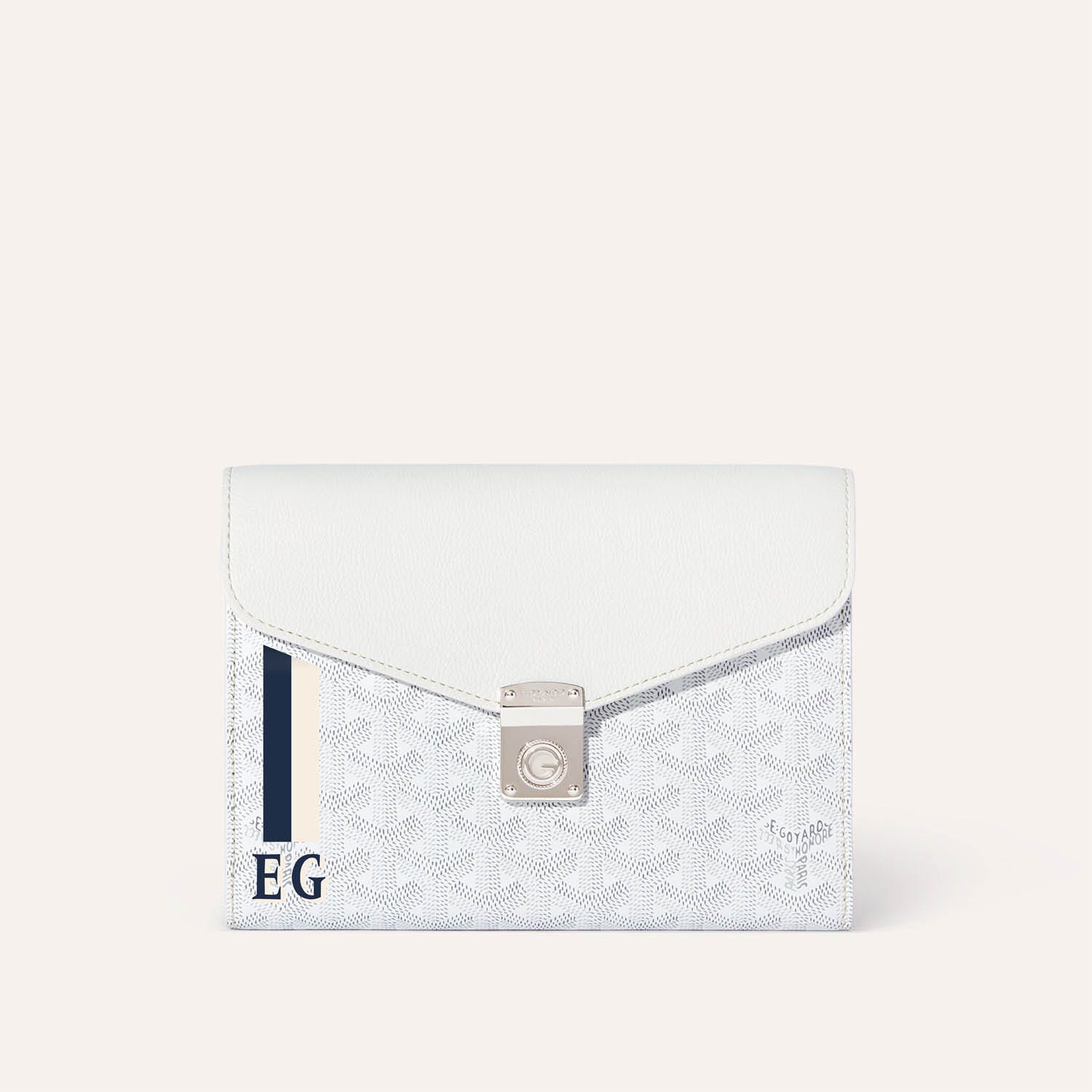 Chypre Wallet-Pouch Stripes and Initials