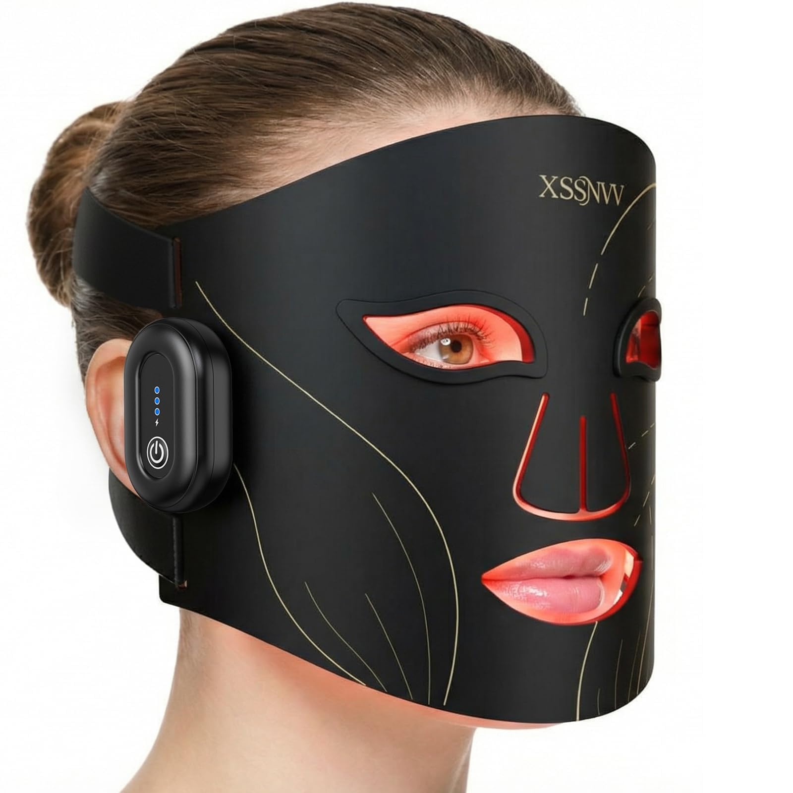 XSSNVV Red Light Therapy Face Mask – 4 Mode LED, 272 Beads