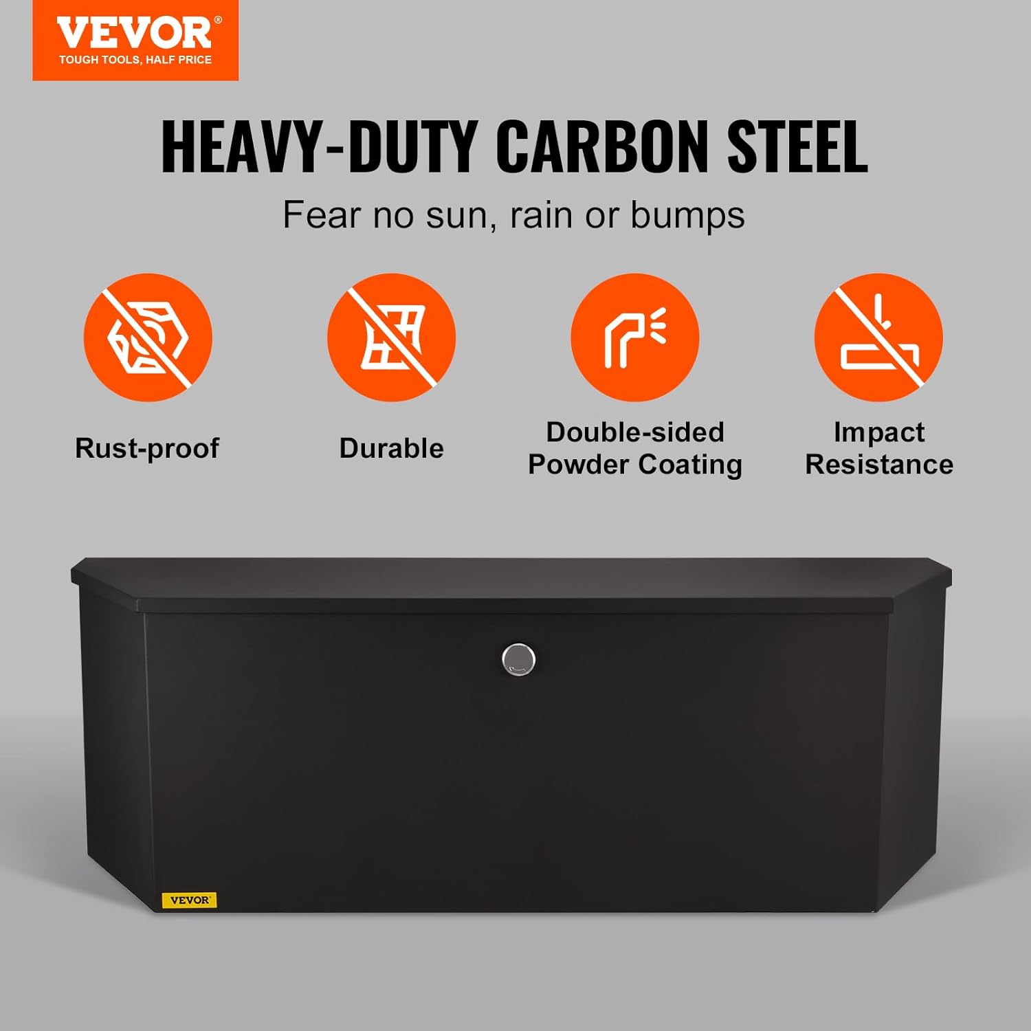 VEVOR Trailer Tongue Box, Heavy Duty Trailer Tongue Tool Box Storage Organizer with Lock & Keys, Utility Tool Chest for Pickup Truck Bed, RV, SUV, Off-Road Vehicle, Steel, 36