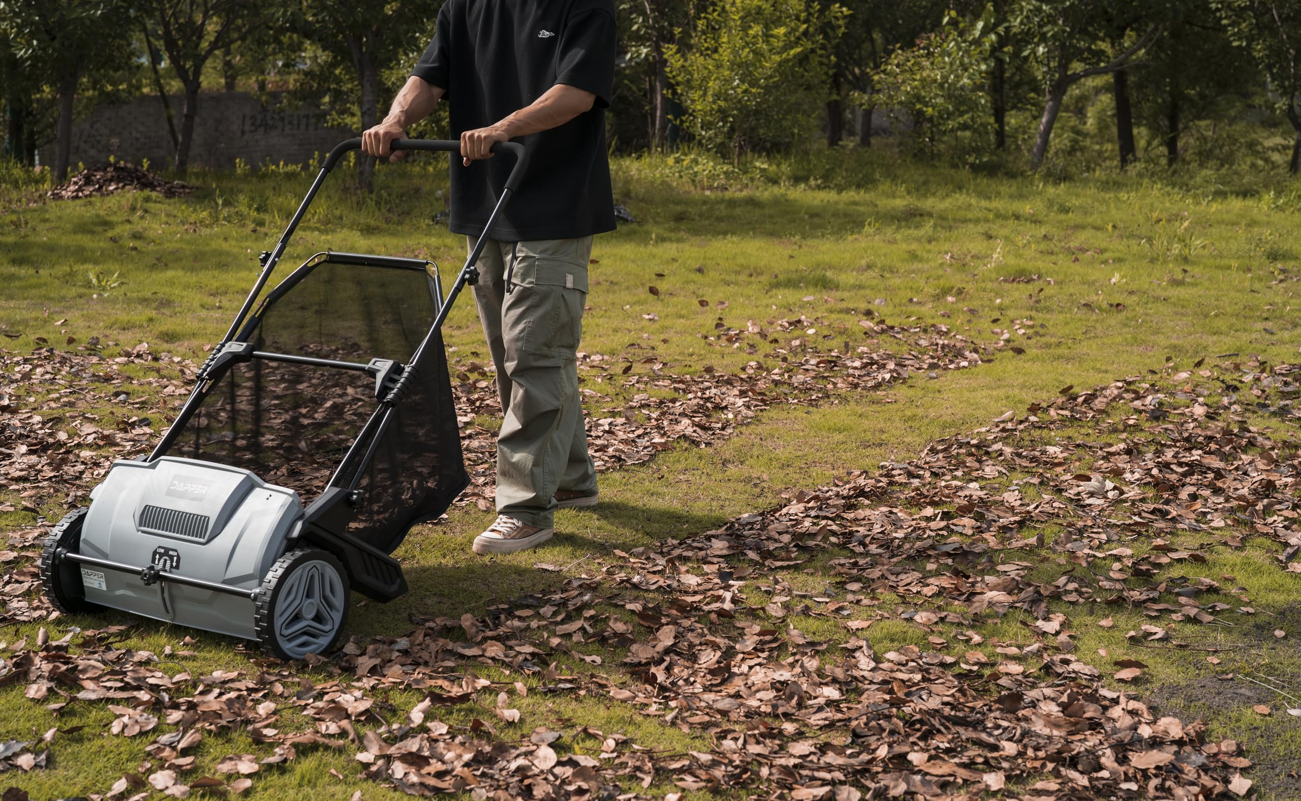 DAPPER SUPPLY 21-Inch Push Lawn Sweeper with 3.5 cu. ft. Hopper