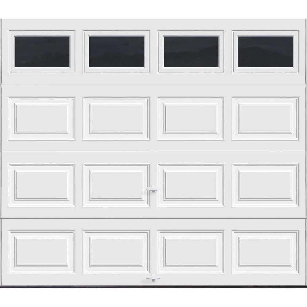 Clopay Classic Insulated Garage Door 9×7 ft, R-Value 6.5, White with Plain Window