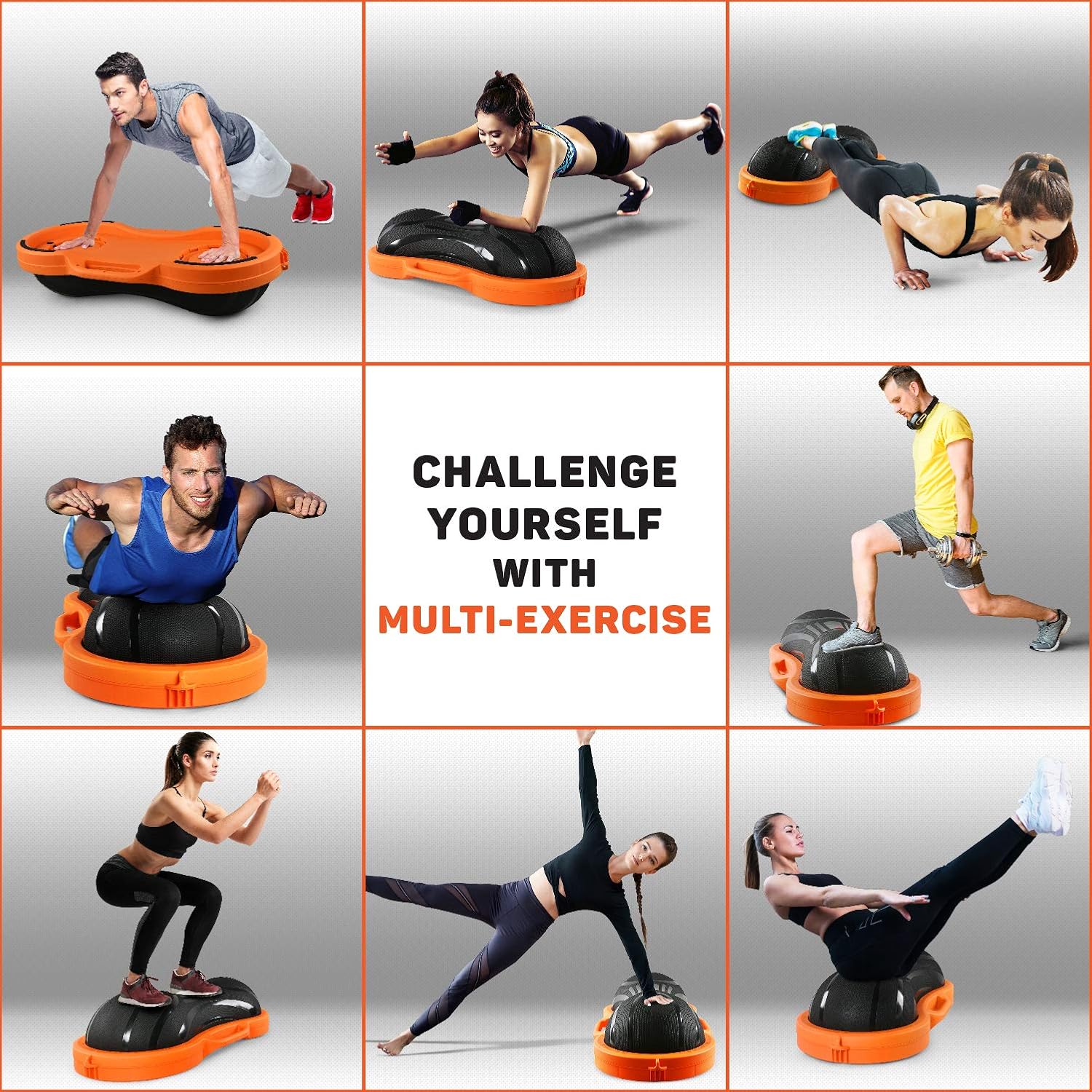 Yes4All 880LBS Half Ball Balance Trainer, Pilates Balance & Stability Ball for Exercises, Home Gym, Floor & Full Body Workouts