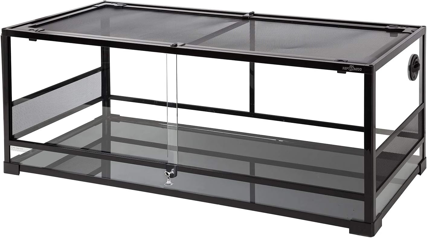 REPTI ZOO 67 Gallon Reptile Terrarium, Sliding Glass Doors, 48