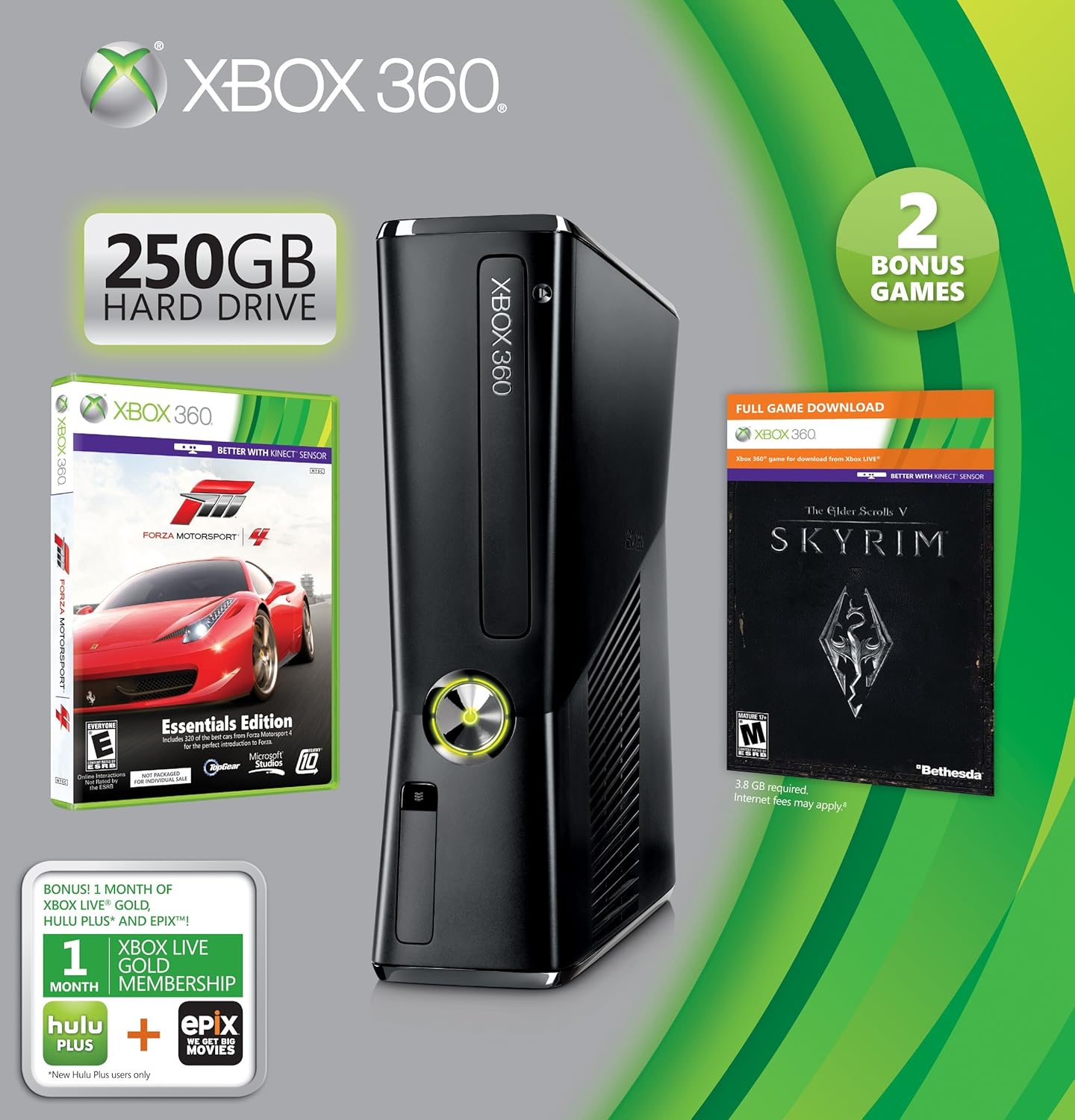 Xbox 360 250GB Holiday Value Bundle (Renewed)