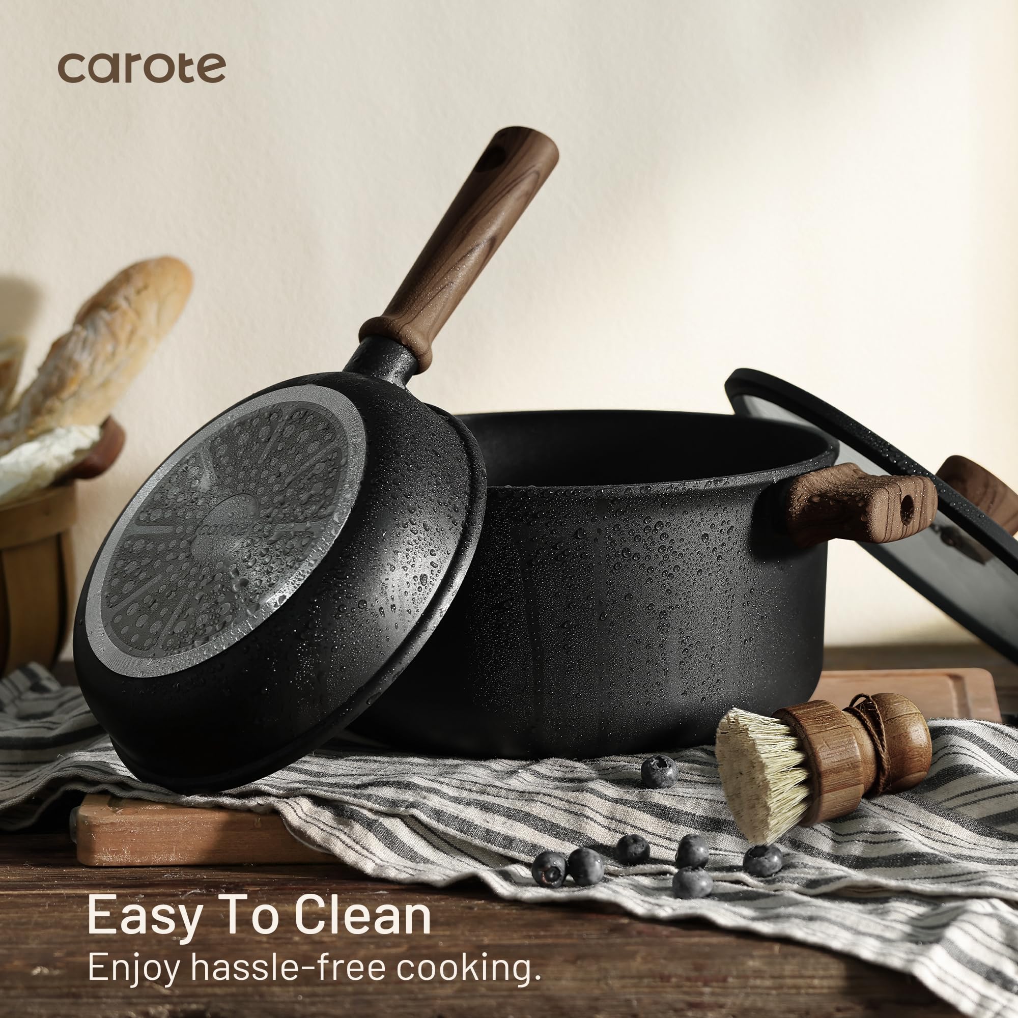 CAROTE Induction Nonstick Titanium Cookware Set 16pcs