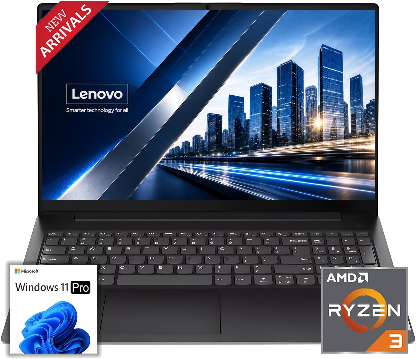 Lenovo 2026 Newly Released Business Laptop with MS 365 for the Web, AMD Ryzen 3 7000-Series CPU, 16GB DDR5, 256GB PCIE, 15.6