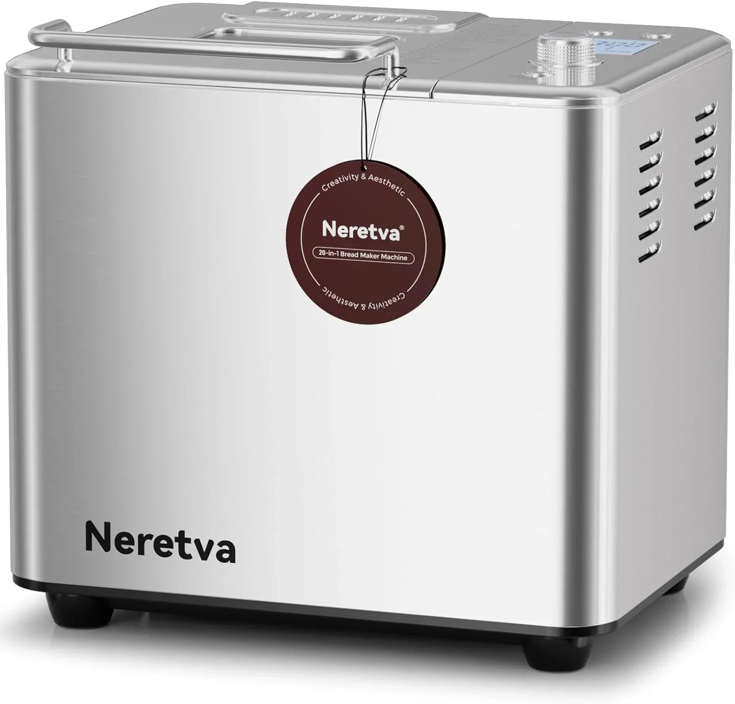 Neretva Bread Maker, 20-in-1 2LB Bread Maker Dual Heater Bread Maker Automatic with Non-Stick Ceramic Pan