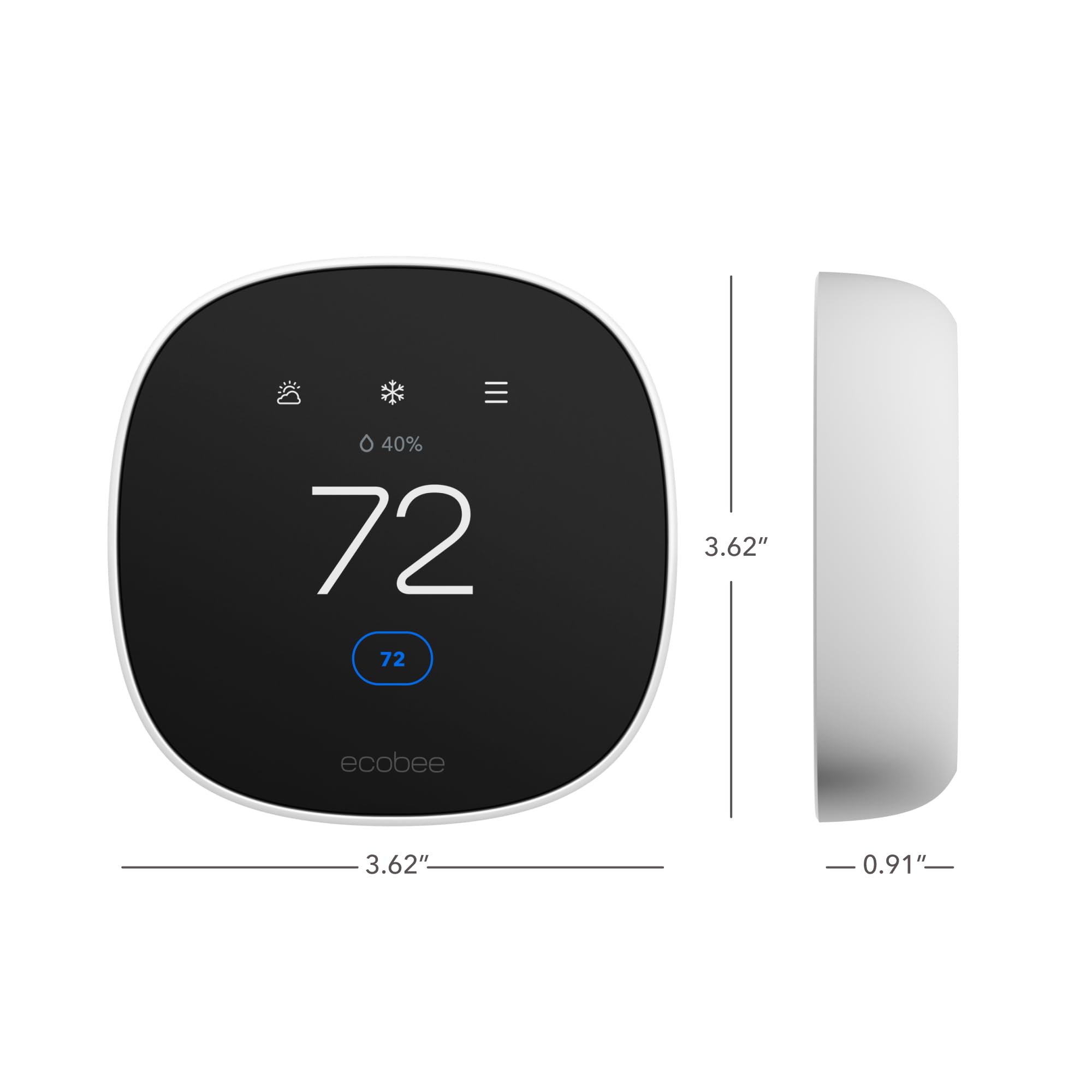 ECOBEE Smart Thermostat Essential - Wi-Fi, Energy Star Certified