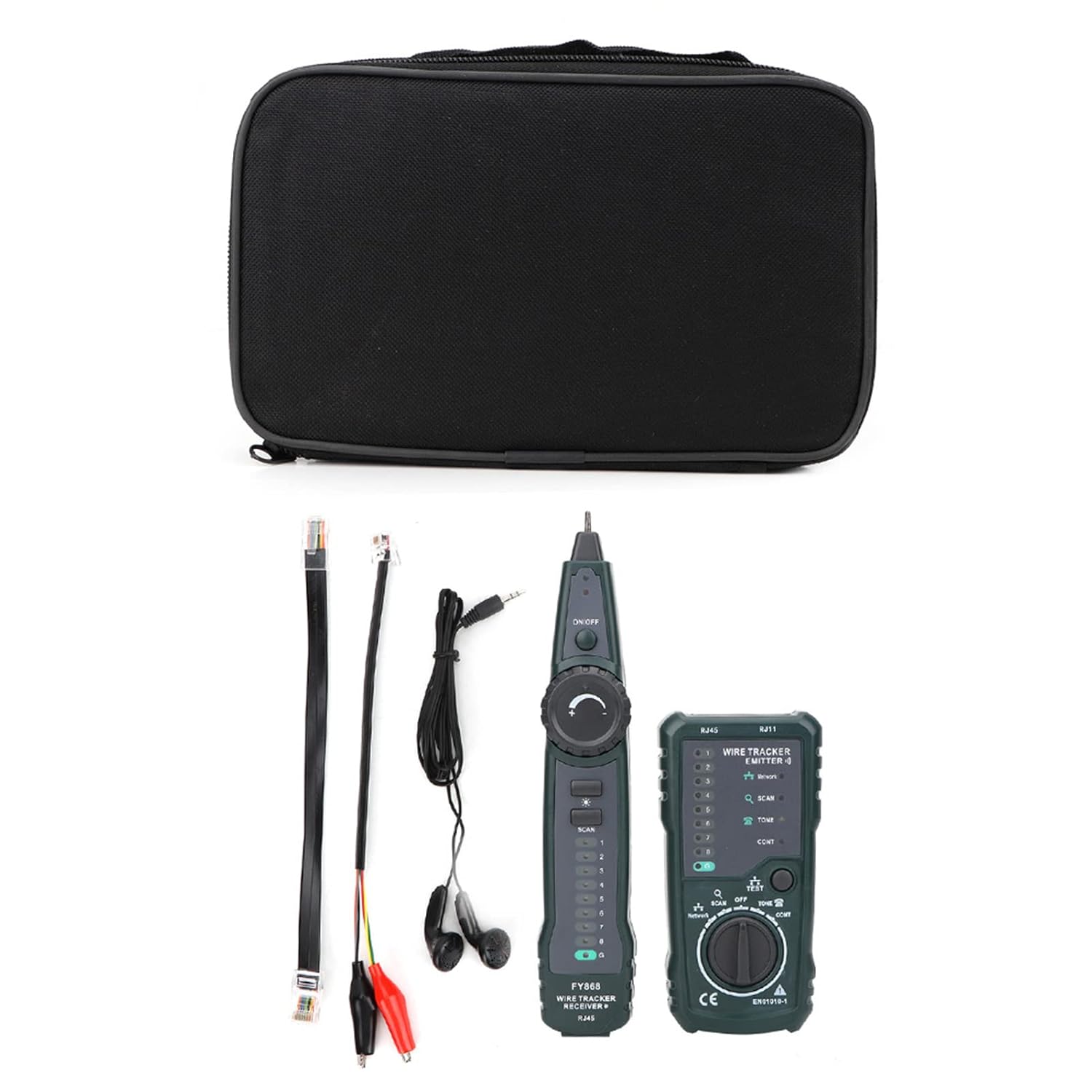 FY868 Cable Tester, Telephone Network Wire Tracker Kit, FY868 Cable Tracker, Suitable for RJ45 RJ11 Cables