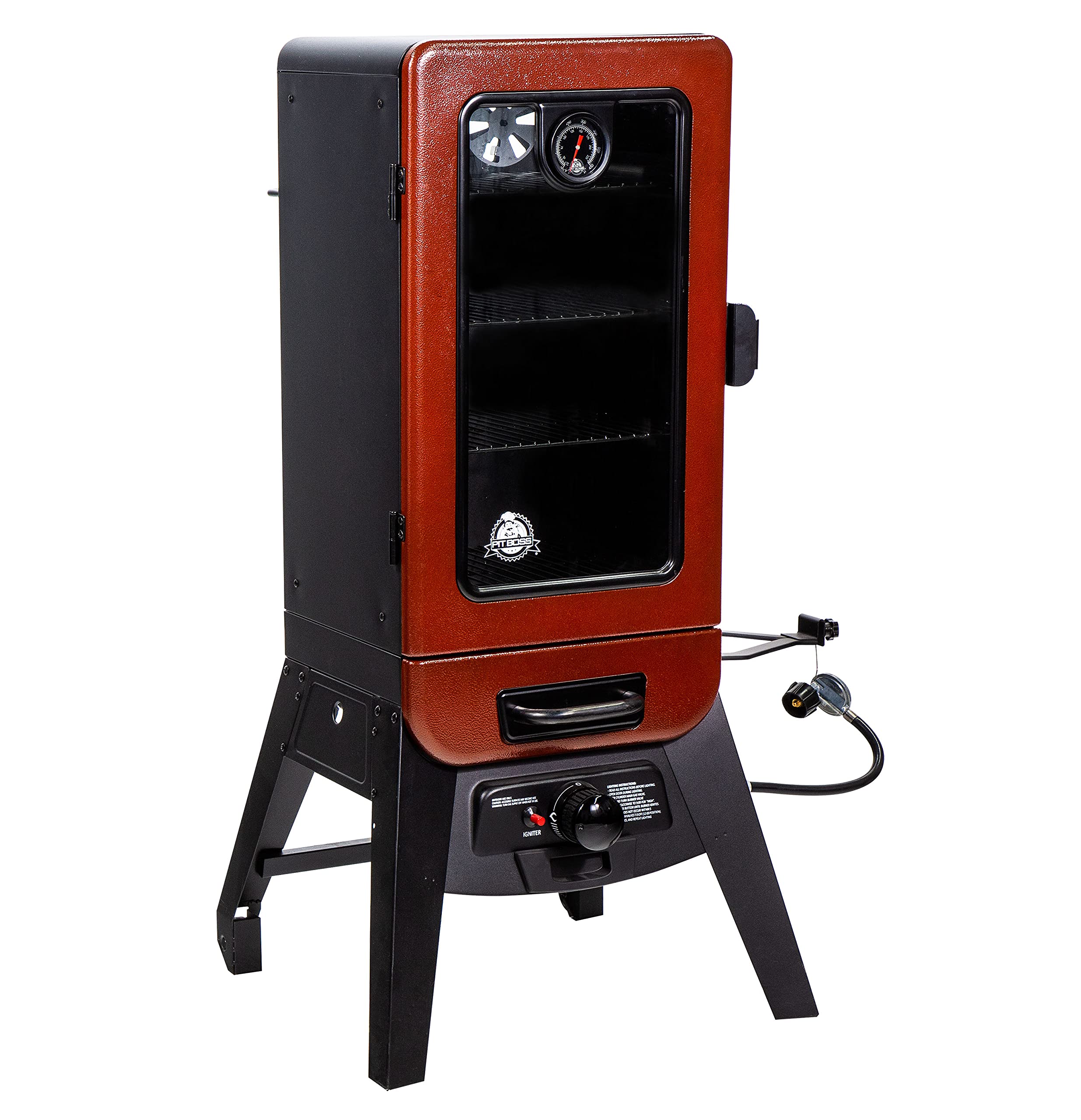 PIT BOSS 3-Series Gas Vertical Smoker - Red Hammertone 10773