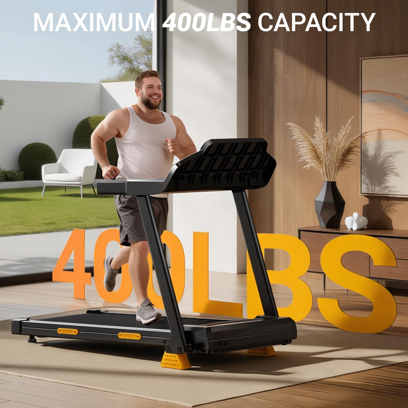 UMAY 16% Incline 4-in-1 Foldable Treadmill, 400 LBS Capacity
