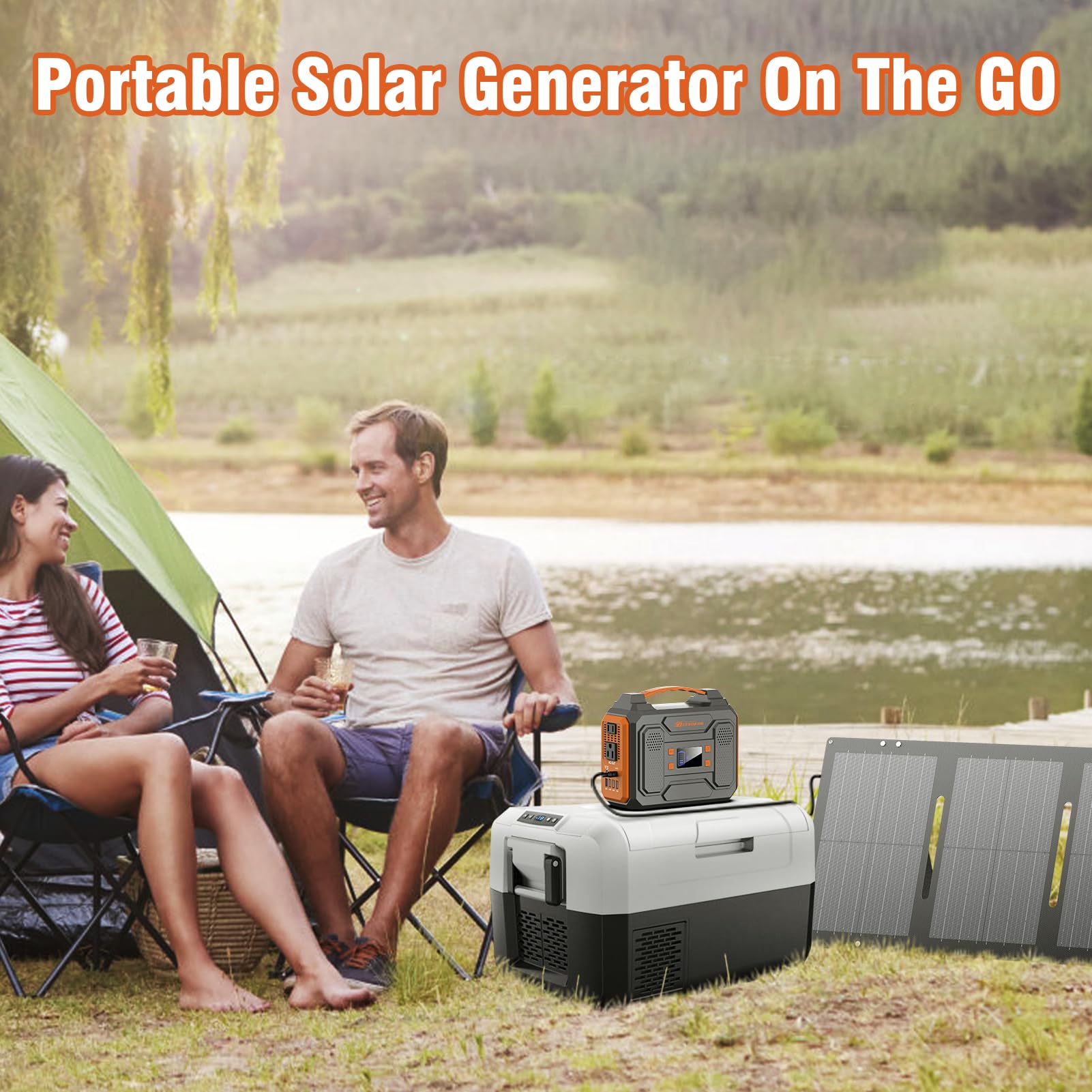 ZEROKOR Portable Solar Generator 300W with 60W Solar Panel