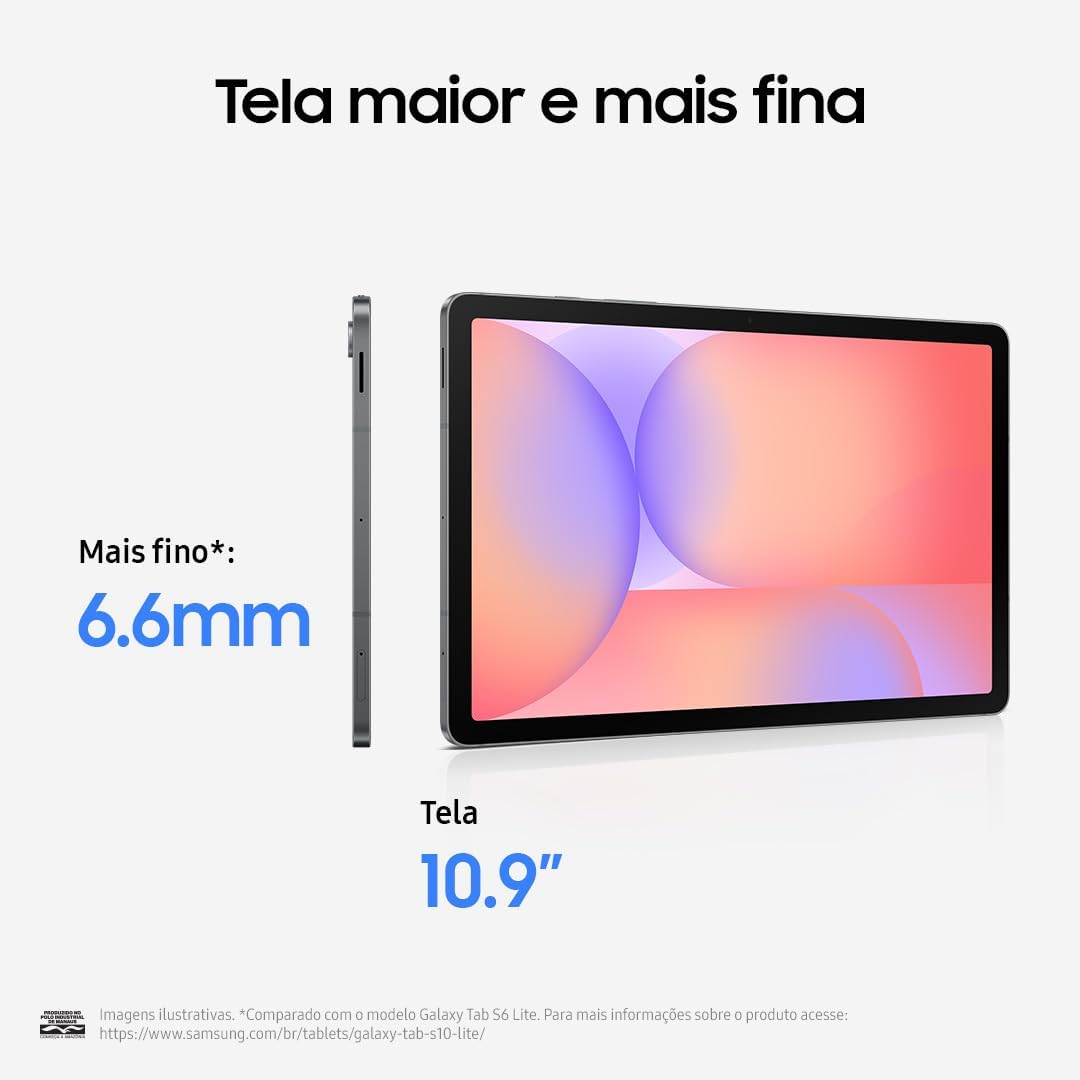 SAMSUNG Galaxy Tab S10 Lite with S-Pen | 128GB, 6GB RAM, Wi-Fi Only | 10.9” 90Hz LCD, Android 15 WiFi 6 Tablet, All Day Battery | International Model X400 | 256GB SD Card Bundle, Gray
