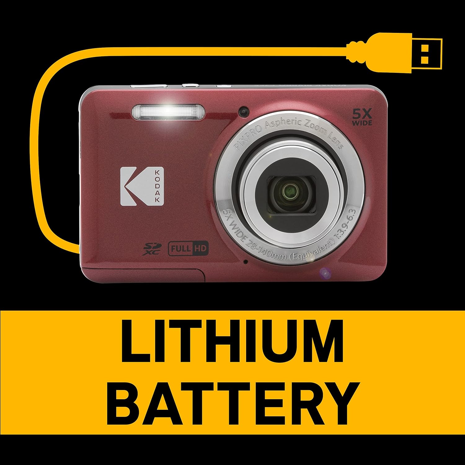 Kodak PIXPRO FZ55-RD 16MP Digital Camera 5X Optical Zoom 28mm Wide Angle 1080P Full HD Video 2.7