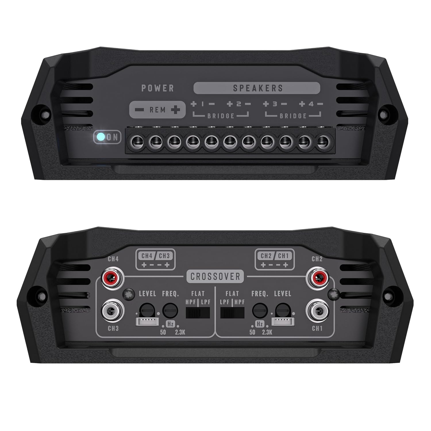 Stetsom Bravo HQ 400.4 - Multichannel Car Audio Digital Amp, 2 Ohms Stable - 400 Watts RMS 4 Independent Channels, Variable Crossover, Full Range, Car Stereo ds Bridge Speakers 400x4 RCA & High Input
