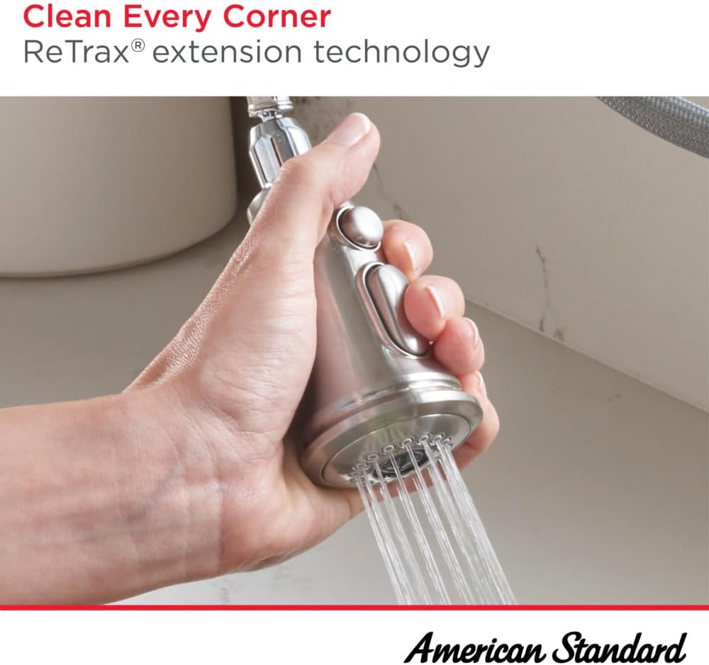 American Standard 4279300.013 Delancey Pull-Down Kitchen Faucet with Sprayer, Polished Nickel