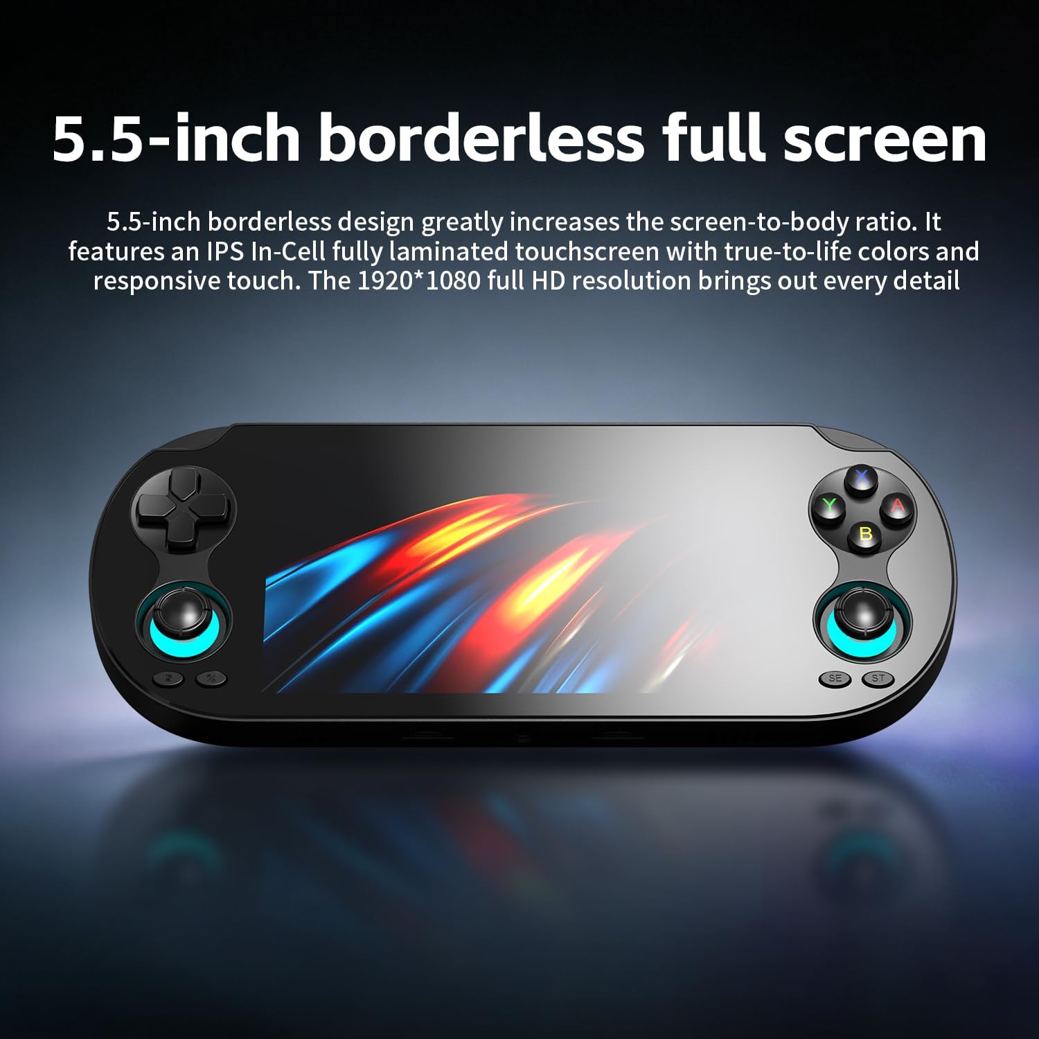 Ayhgicxt RG VITA Pro Retro Handheld Game Console RG VITA Pro RK3576 Dual OS Android 14 and Linux System 4 +64GB 5.5-inch IPS INCELL Borderless Full Touch Screen 5000mAh WiFi 6 Bluetooth 5.2 Black