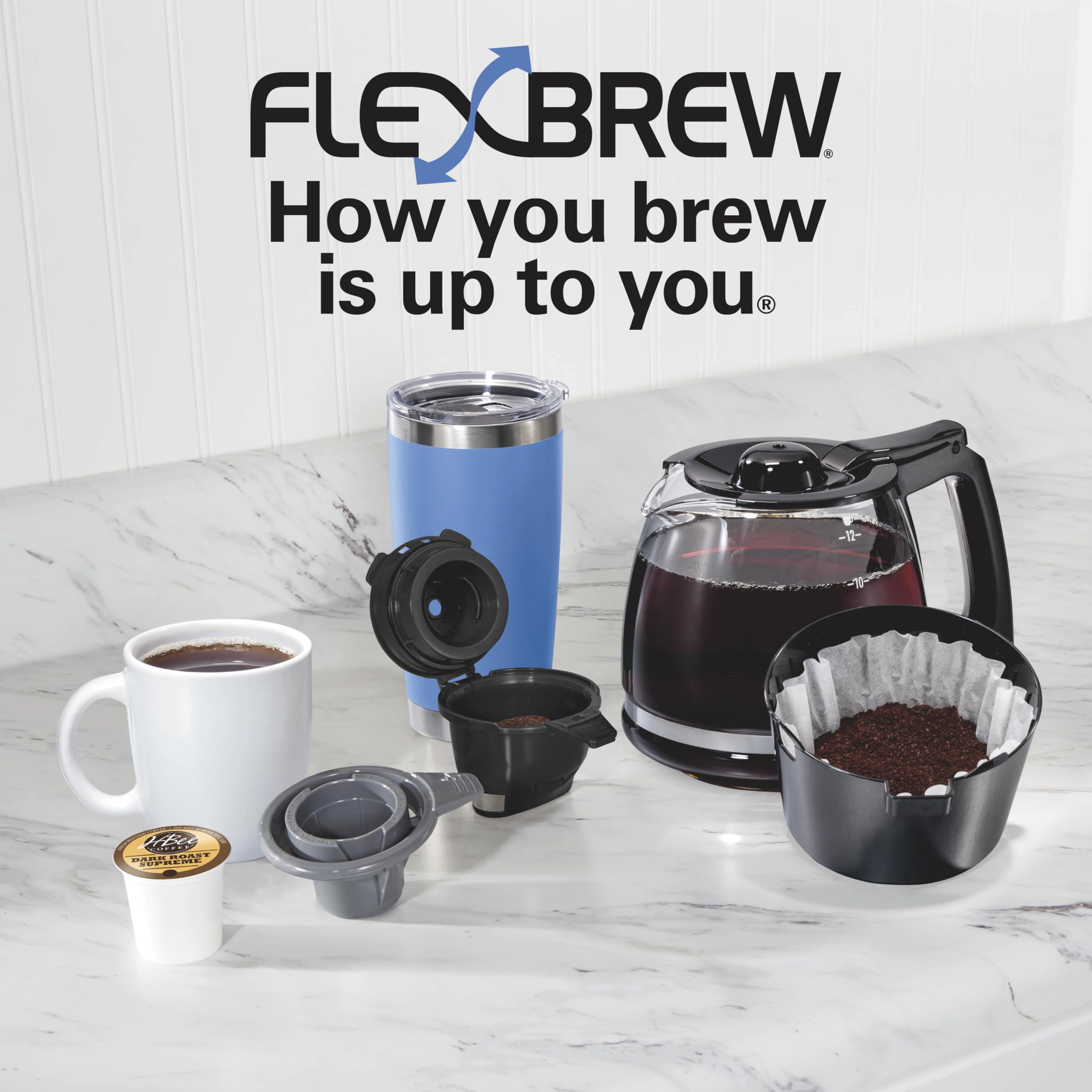 HAMILTON BEACH FlexBrew Trio Coffee Maker - K-Cup & Ground Compatible