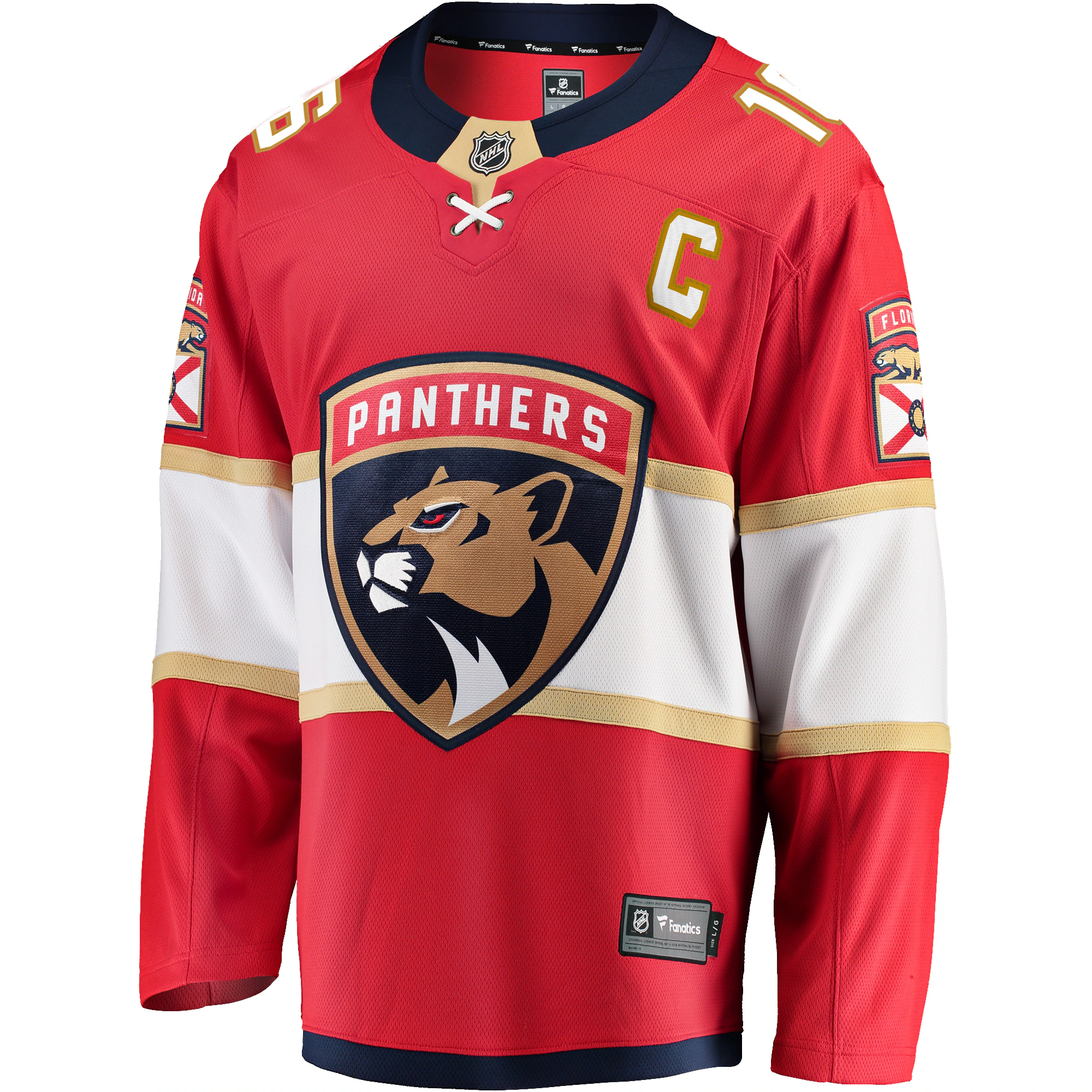 Aleksander Barkov Florida Panthers Fanatics Captain Patch Home Breakaway Jersey - Red