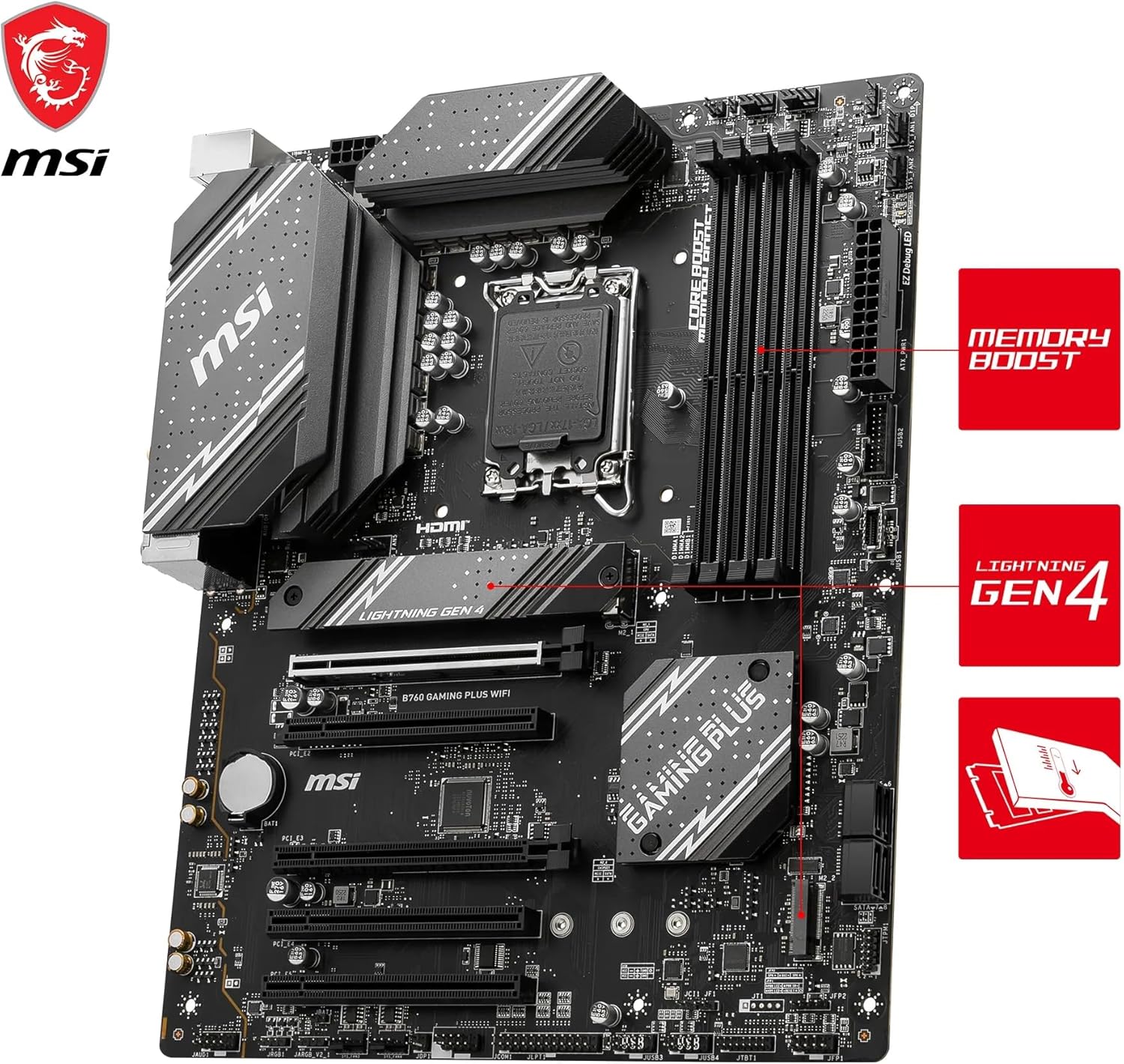 MSI B760 Gaming Plus WiFi Motherboard Intel B760 LGA 1700 ATX