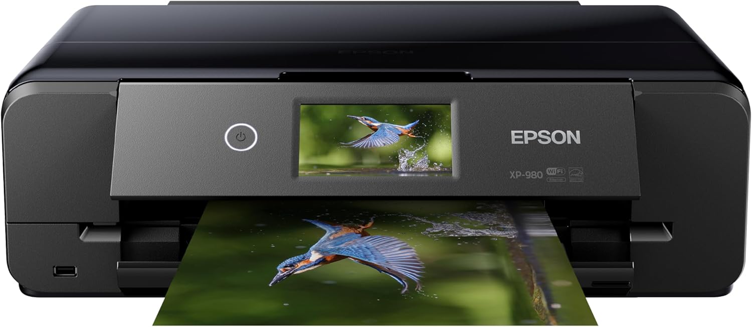 Epson Expression Photo XP-980 Wireless Wide-Format Printer with 6-Color Claria Ink System, Borderless Printing up to 11
