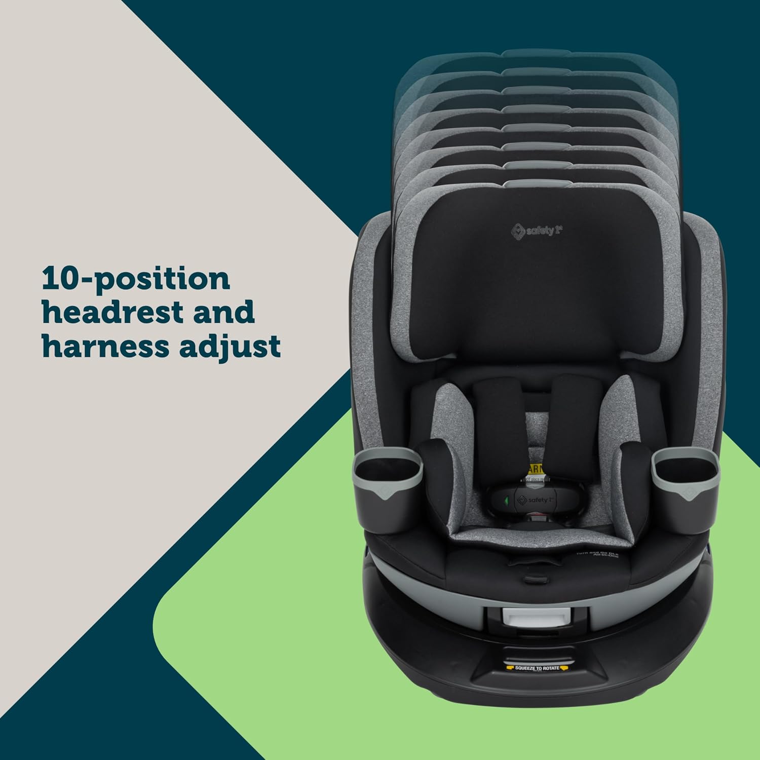 Safety 1st Turn and Go 360 DLX Rotating All-in-One Convertible Car Seat, Stonington