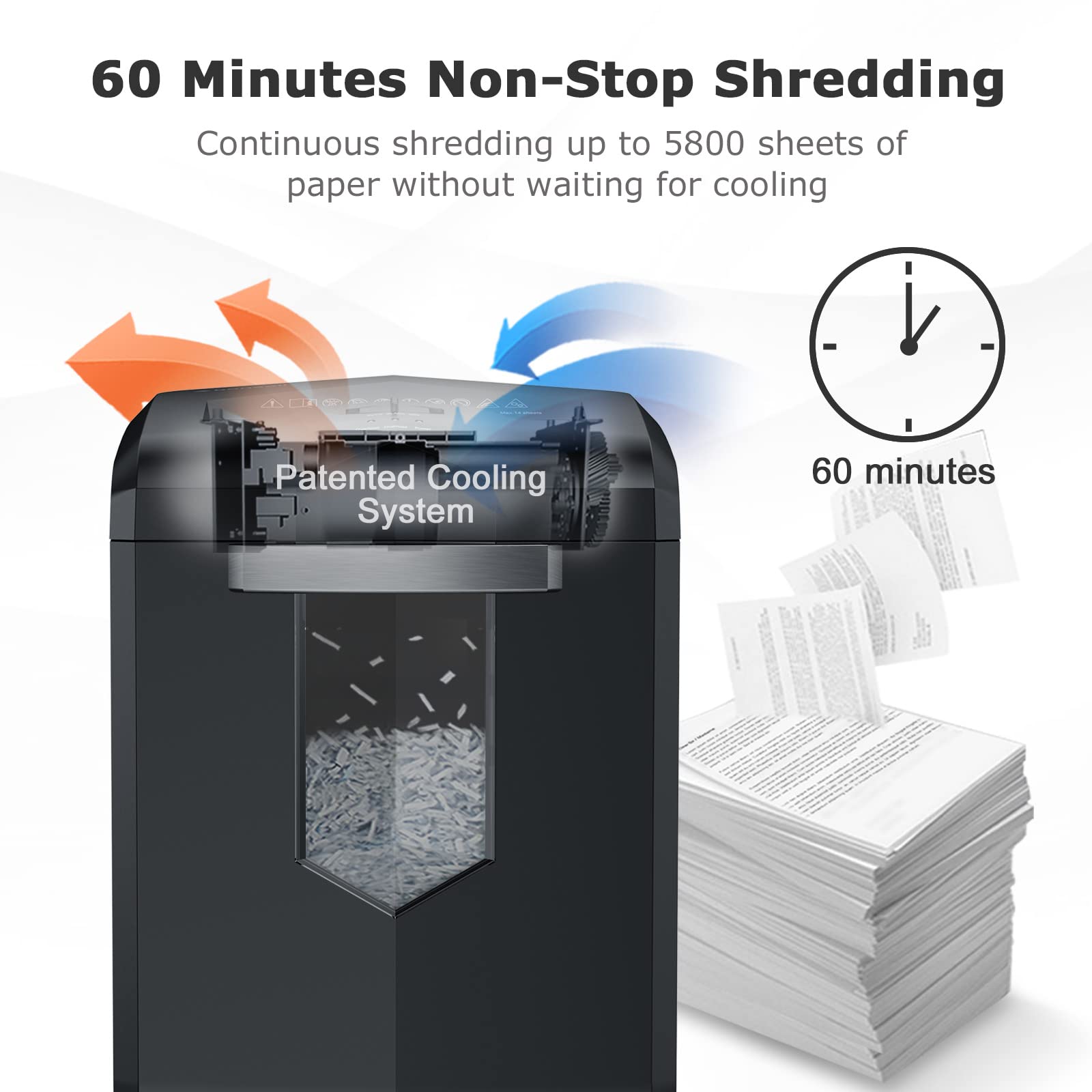 BONSAII C149-C Paper Shredder, 18-Sheet Heavy Duty Cross-Cut