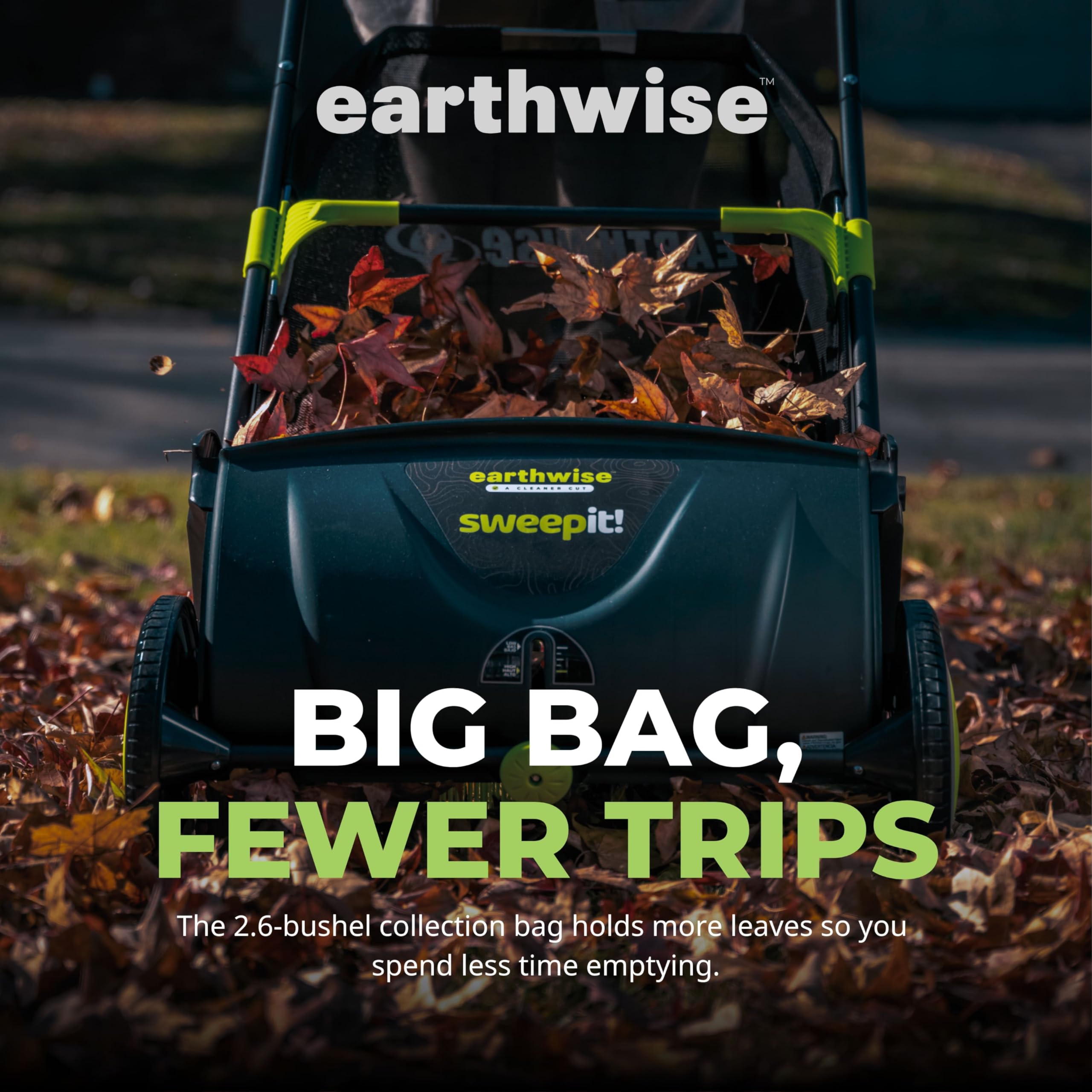 EARTHWISE LSW70021 Push Lawn Sweeper - 21-Inch Leaf & Grass