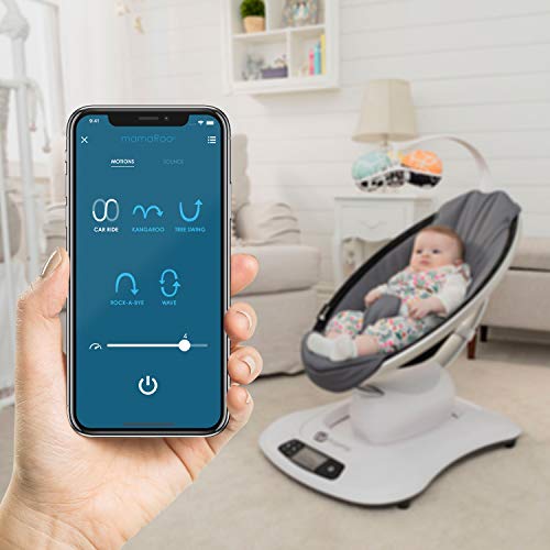 4moms庐 mamaRoo 4 Multi-MotionTM Baby Swing, Bluetooth Baby Rocker with 5 Unique Motions