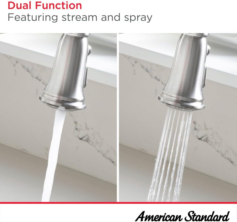 American Standard 4279300.013 Delancey Pull-Down Kitchen Faucet with Sprayer, Polished Nickel