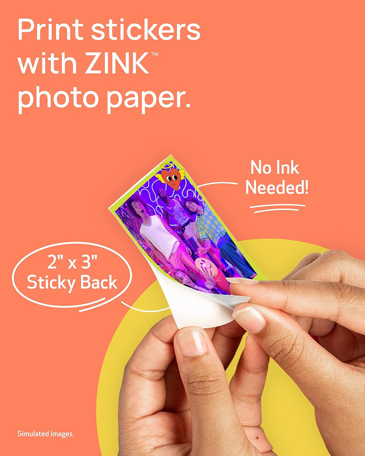 Canon Ivy 2 Mini Photo Printer, Print from Compatible iOS & Android Devices, Sticky-Back Prints, Pure White Zink Photo Paper Pack (20 Sheets)