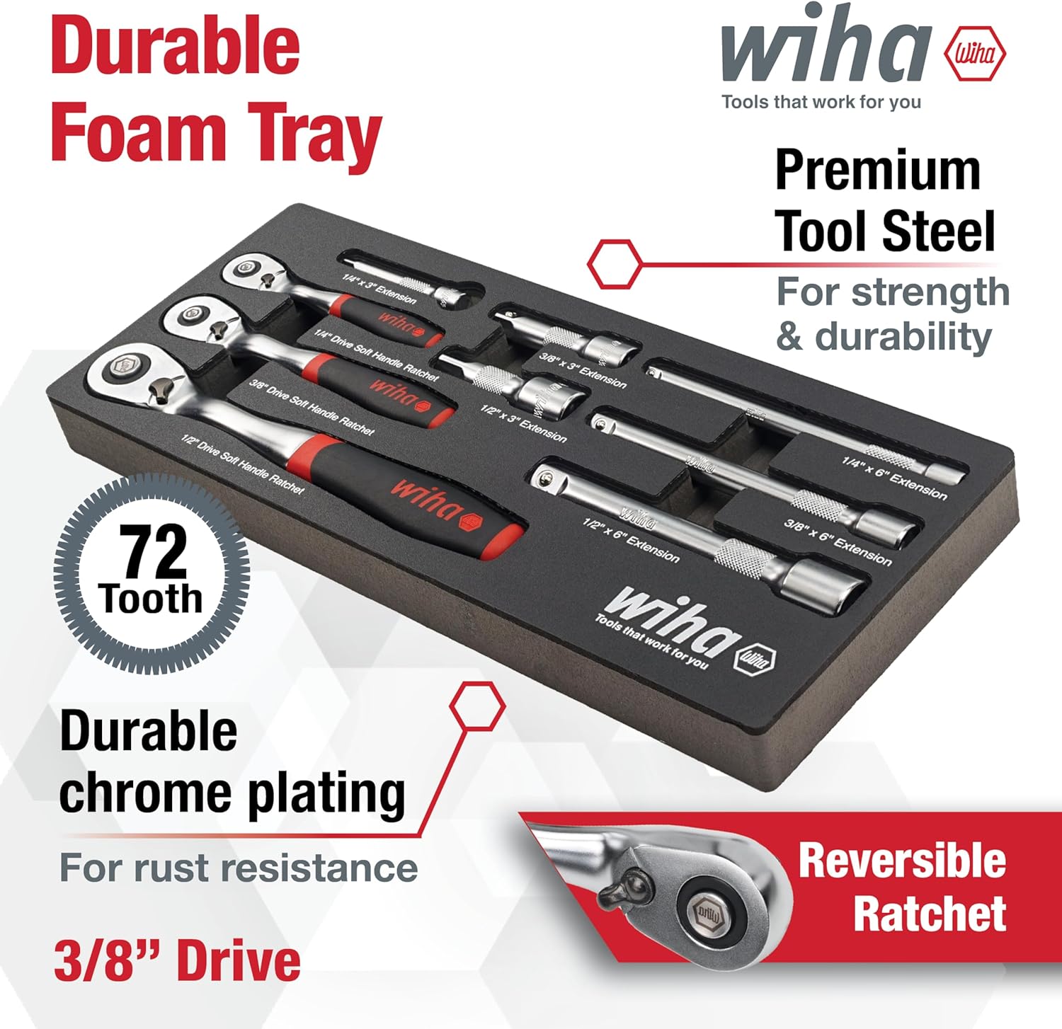9pc SoftFinish Ratchet wrench set