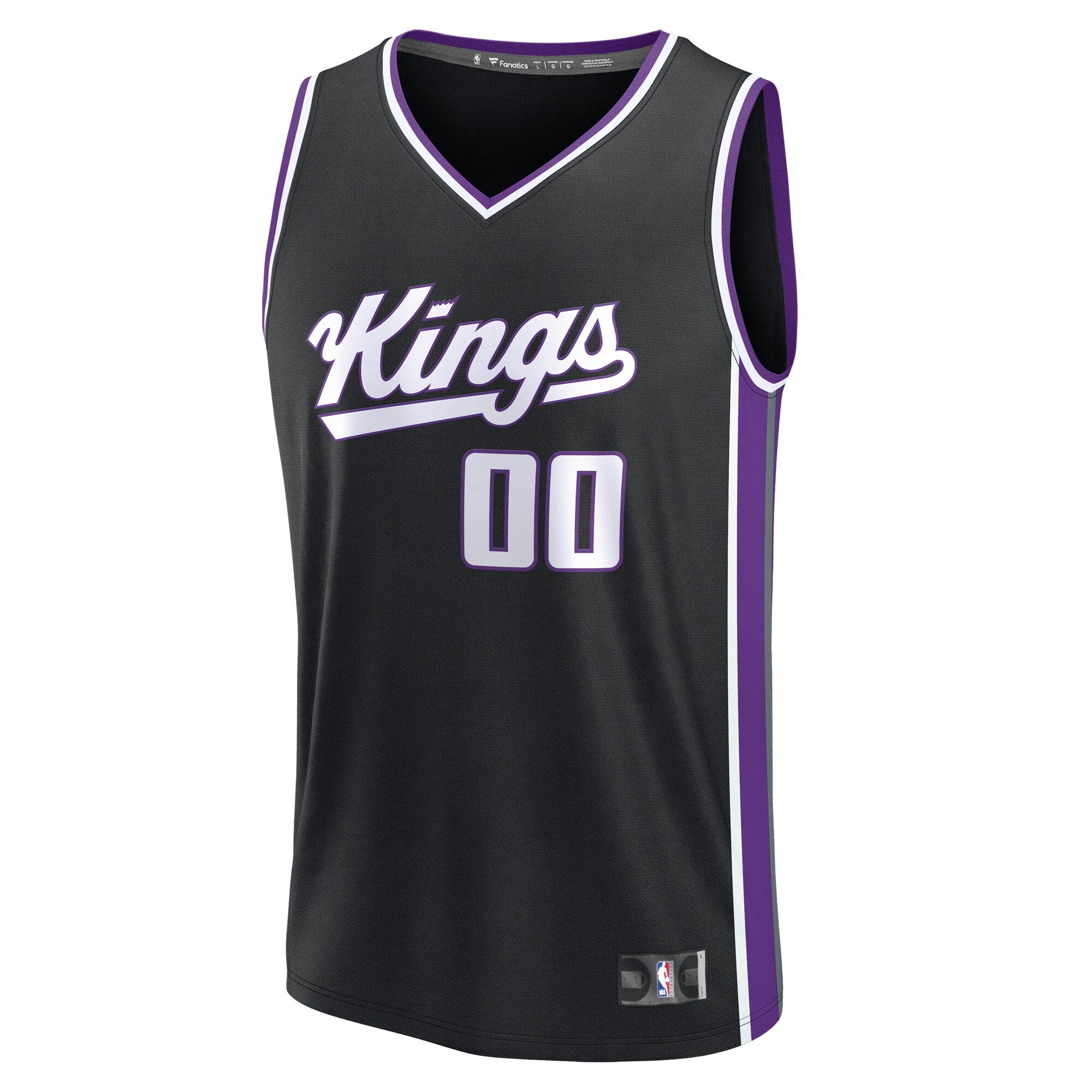 Sacramento Kings Fanatics Youth Fast Break Custom Replica Jersey - Black  - Icon Edition