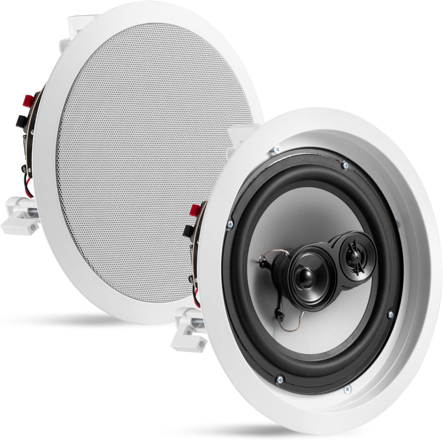 Acoustic Audio by Goldwood CS-IC83 8” 3-Way In Ceiling Home Theater Speaker System (White, 5 Speakers)