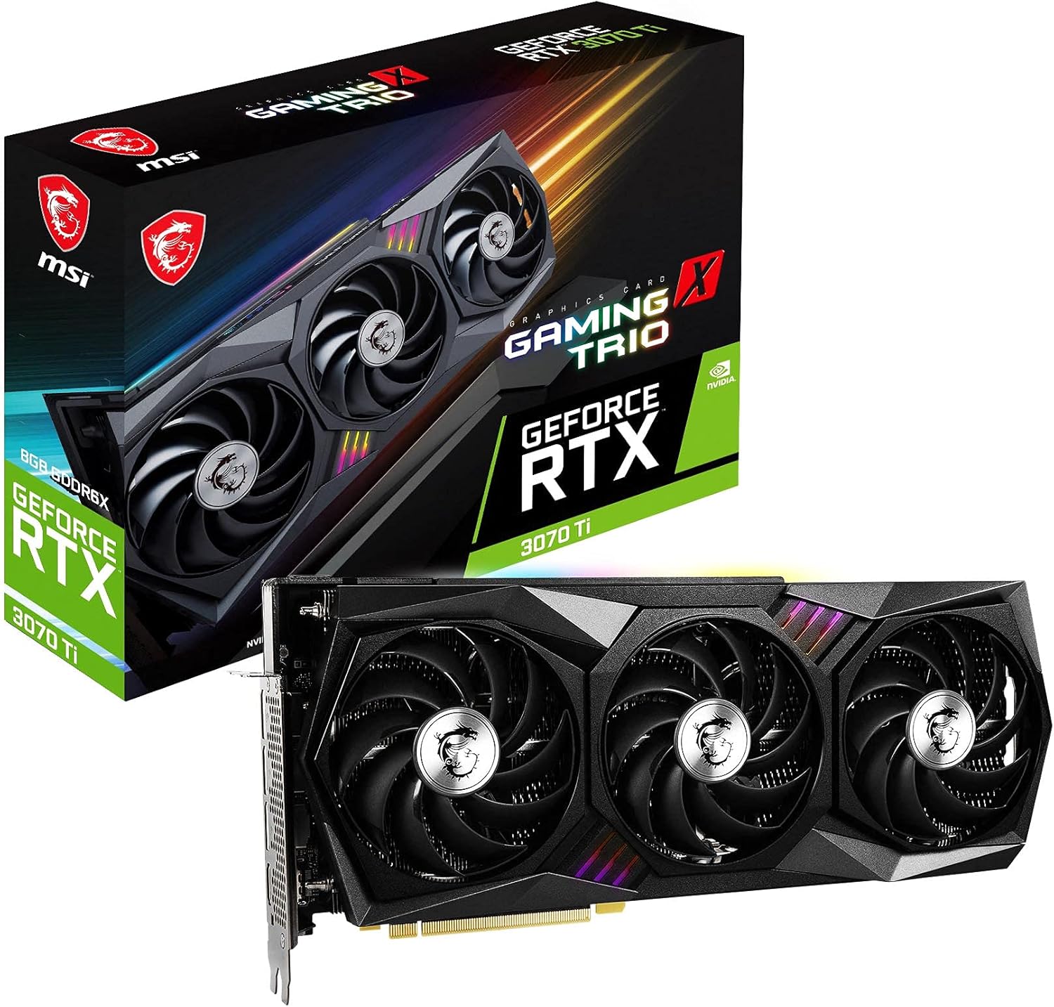 msi Gaming GeForce RTX 3070 Ti 8GB GDRR6X 256-Bit HDMI/DP Nvlink Torx Fan 3 Ampere Architecture OC Graphics Card (RTX 3070 Ti Gaming X Trio 8G)