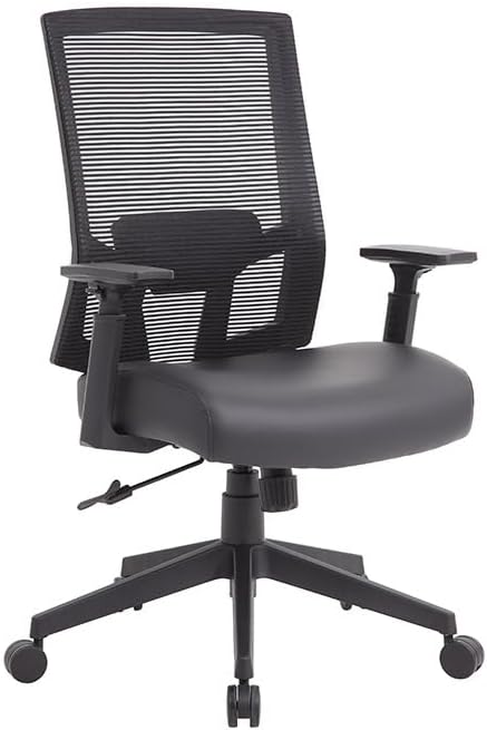 BOSS Ergonomic Mesh Task Chair with Adjustable Arms & Synchro-Tilt, Black