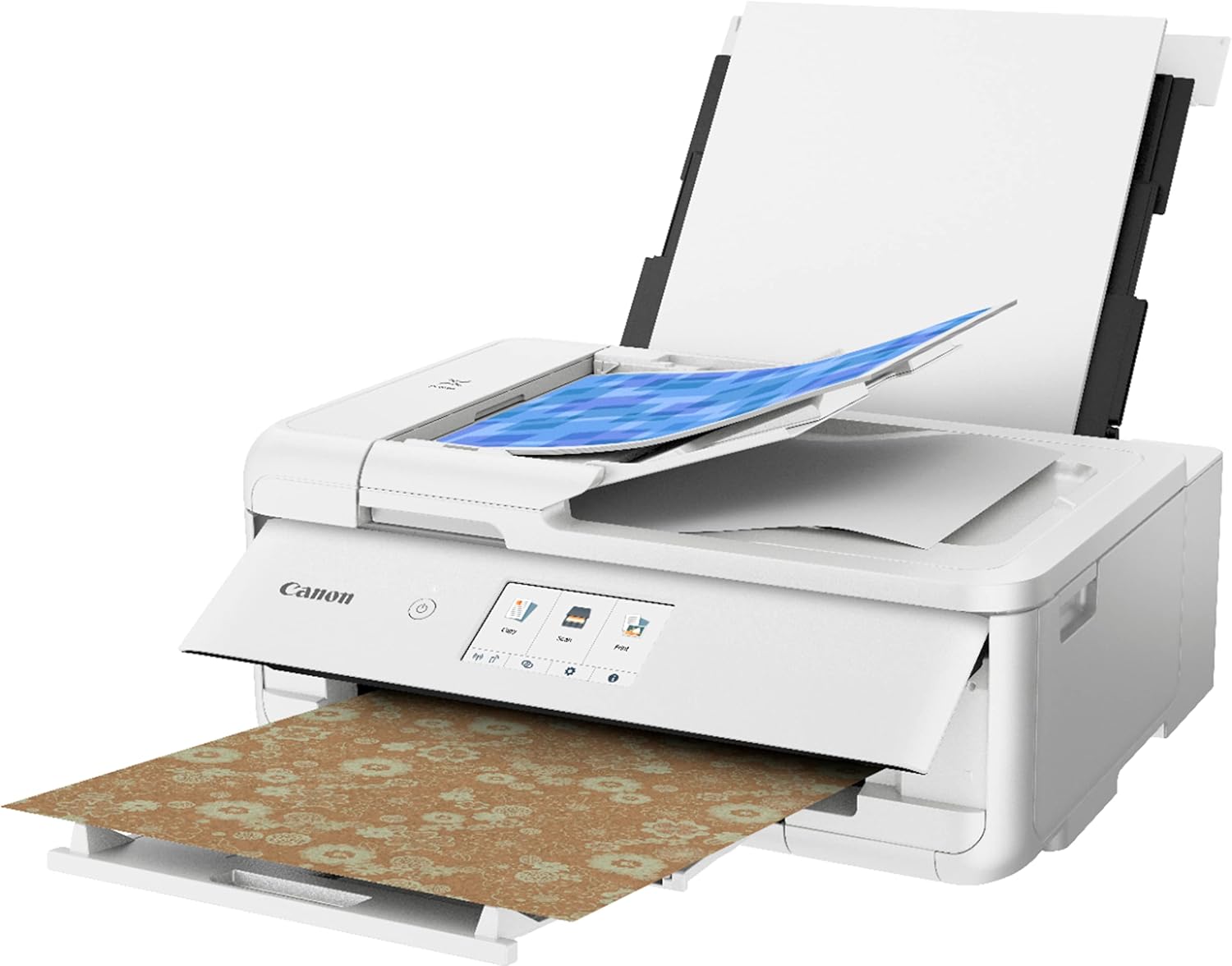 Canon PIXMA TS9521C All-in-One Wireless Crafting Photo Inkjet Printer, White - Print Scan Copy - 4.3