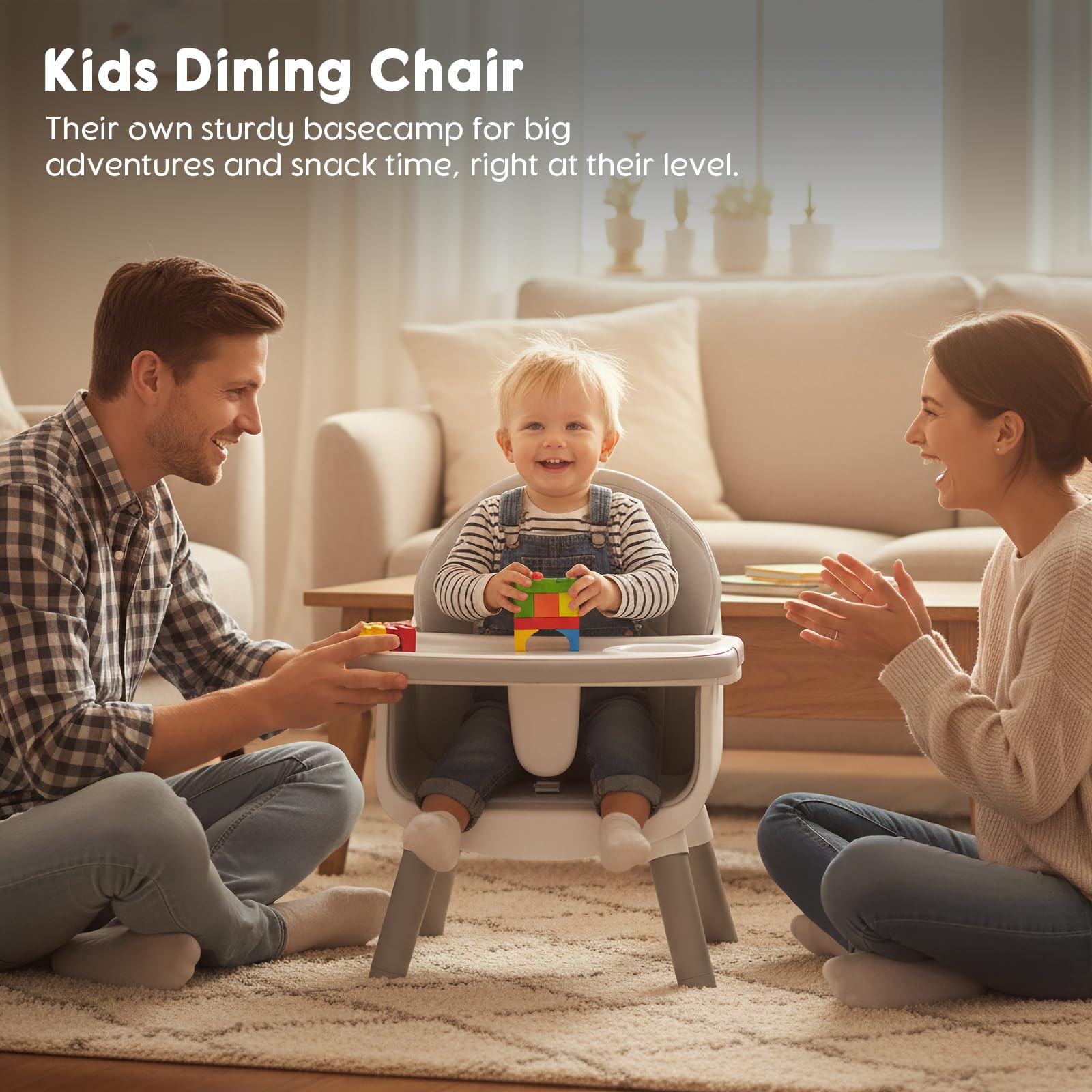 UNISWAN 6 in 1 Baby High Chair - Convertible Highchair Grey