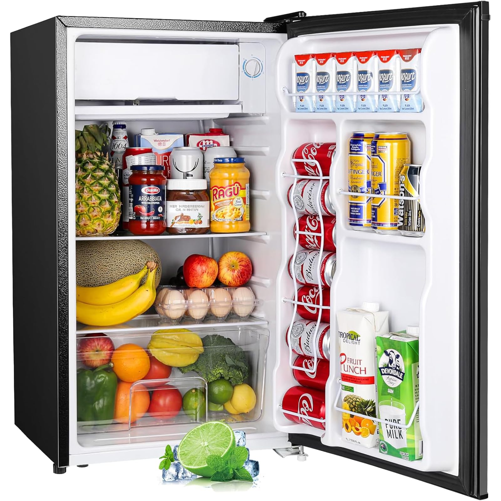 UPSTREMAN 3.2 Cu.Ft Mini Fridge with Freezer - Compact Black