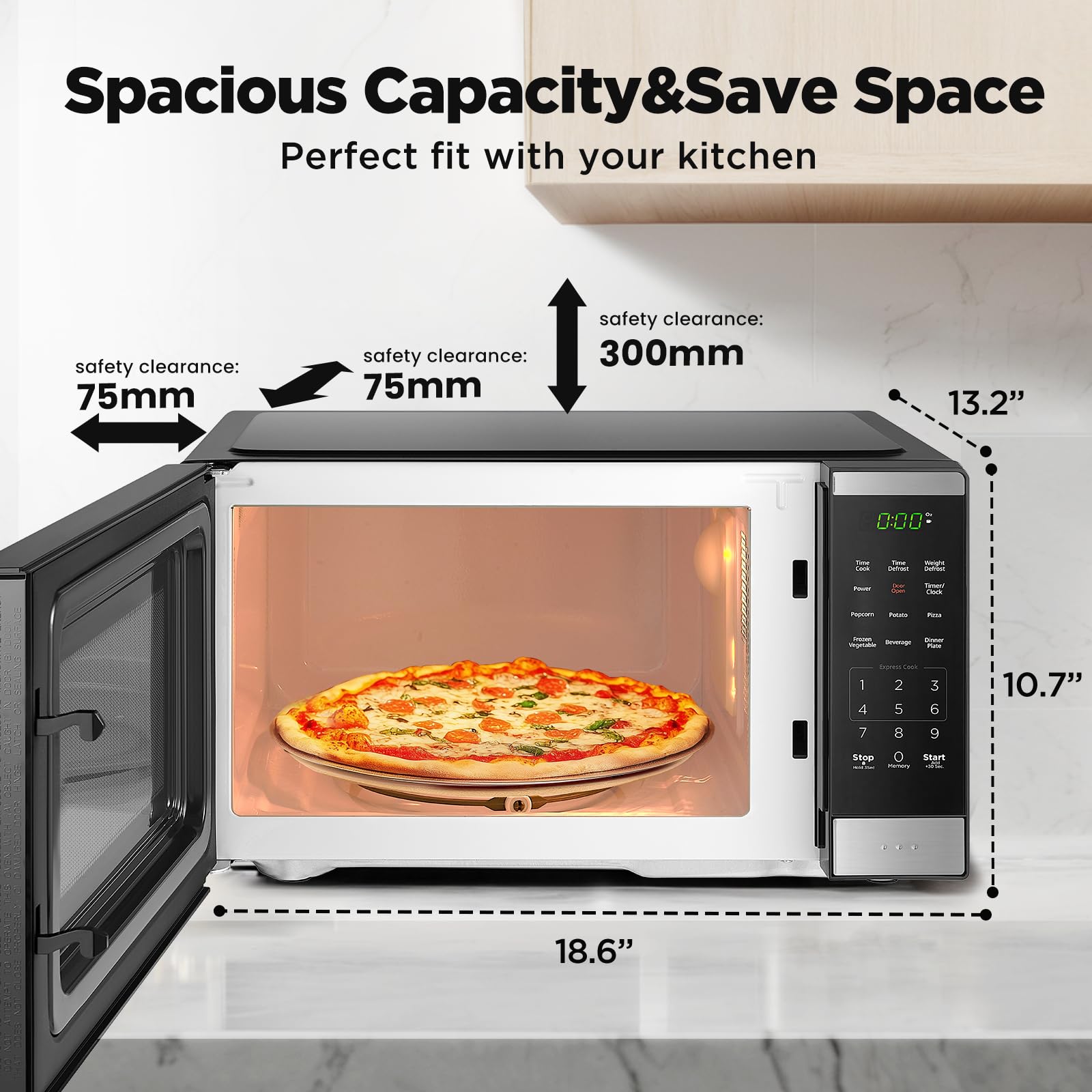 BLACK+DECKER Countertop Microwave Oven 0.9 Cu Ft with Auto Menus