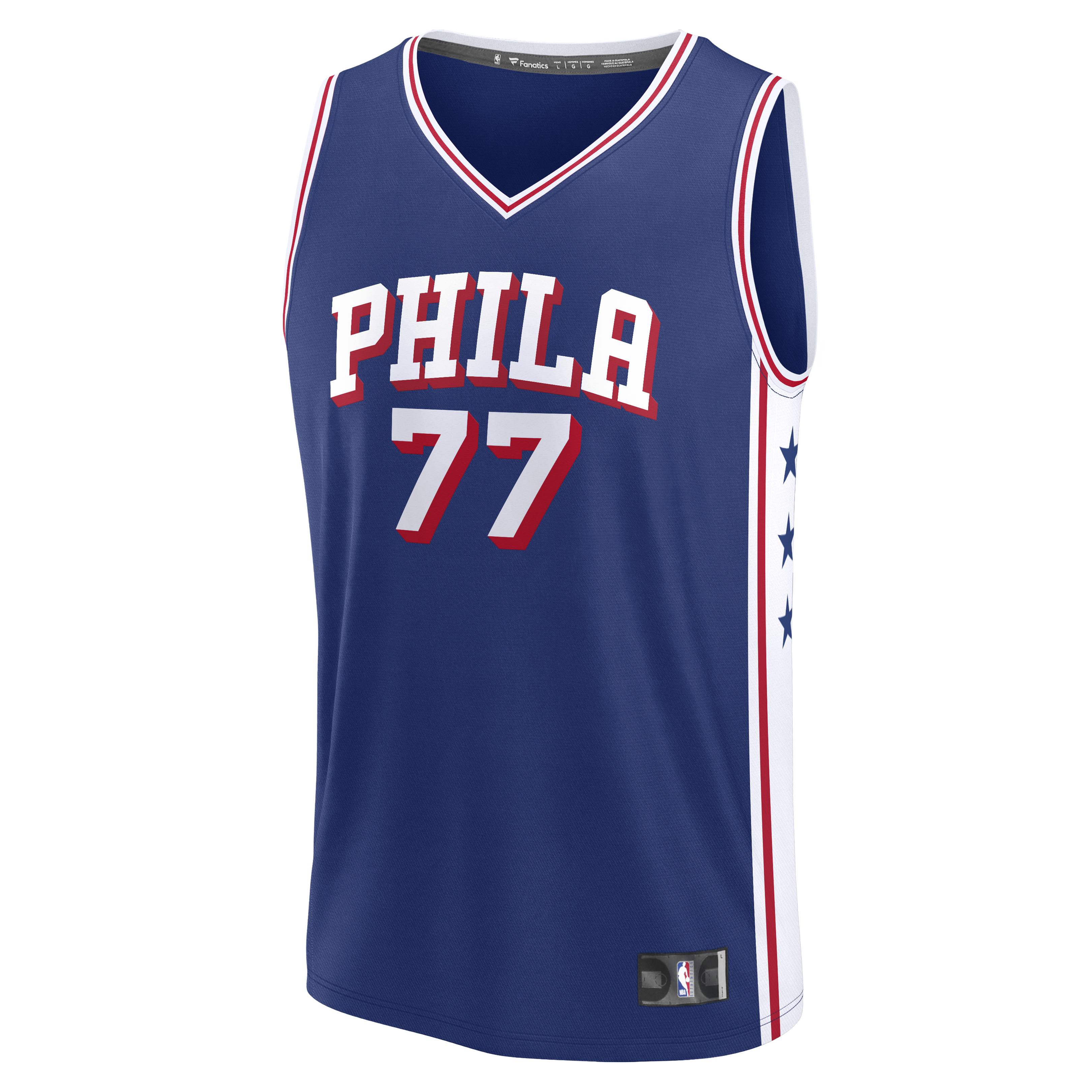VJ Edgecombe Philadelphia 76ers Fanatics Fast Break Jersey - Royal - Icon Edition