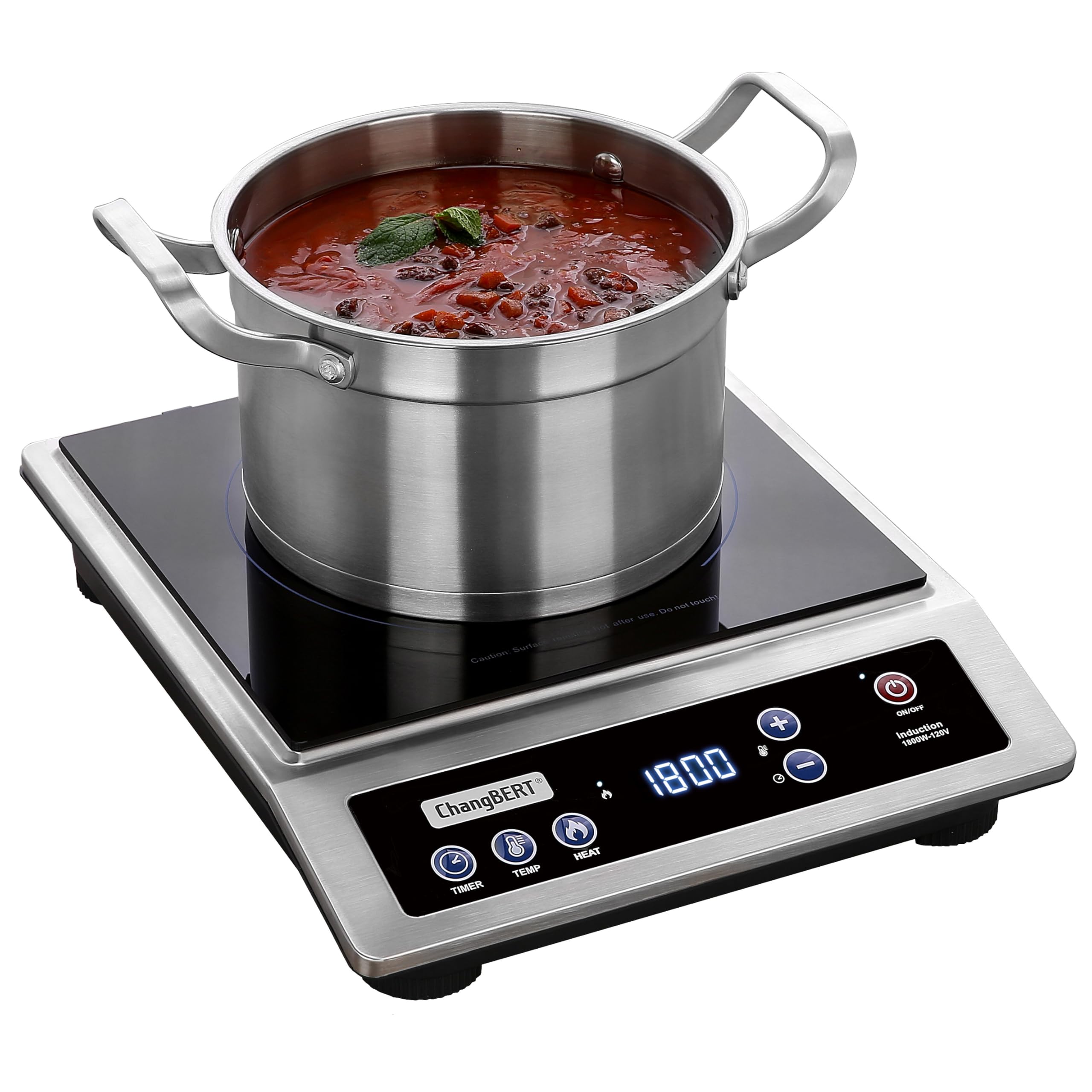 CHANGBERT Induction Cooktop - 1800W Commercial Portable Burner
