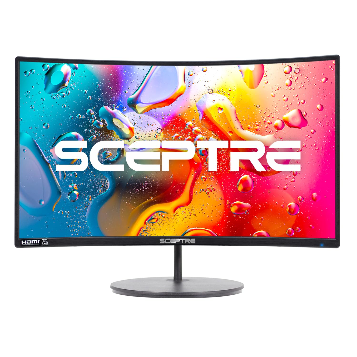 Sceptre Curved 27-inch Prime Monitor up to 100Hz 1080p, HDMI x2, VGA, 99% sRGB, Built-in Speakers, R1500, Machine Black 2025 (C275W-1920RN Series)