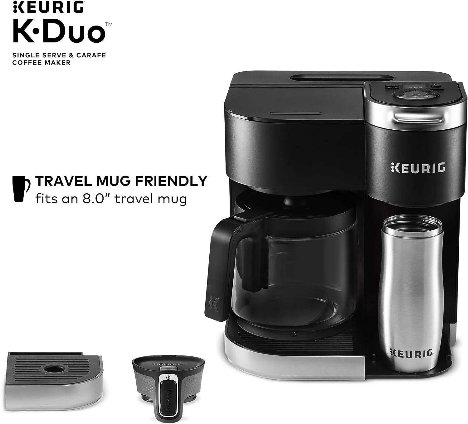 Duo Single Serve K-Cup Pod & Carafe Coffee Maker, Black