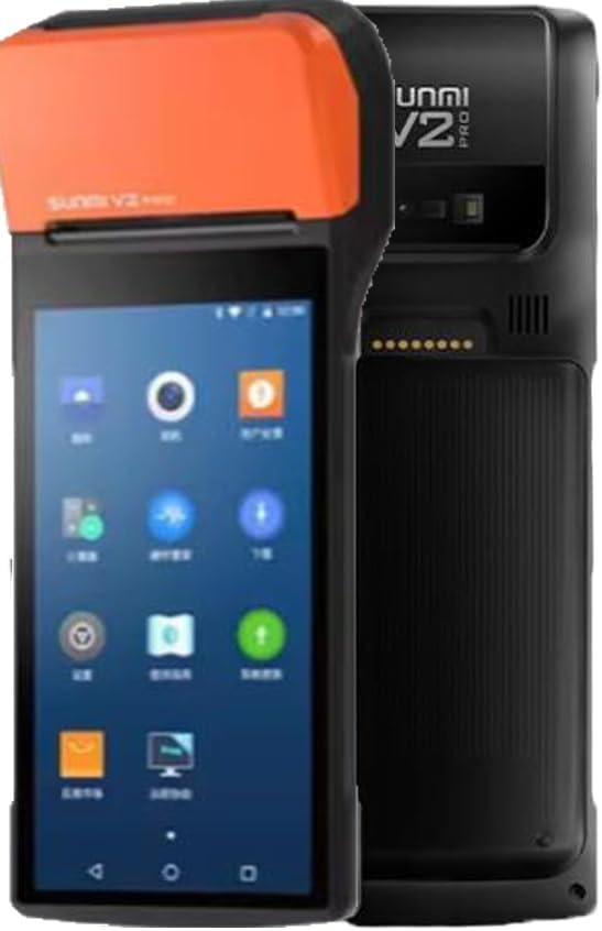 Sunmi V2 pro Portable POS Terminal Speaker, Camera and Barcode Scanner All in One Handheld PDA Printer, Android 7.1 System, eSIM 4G, WiFi and Bluetooth for Mobile Market Order