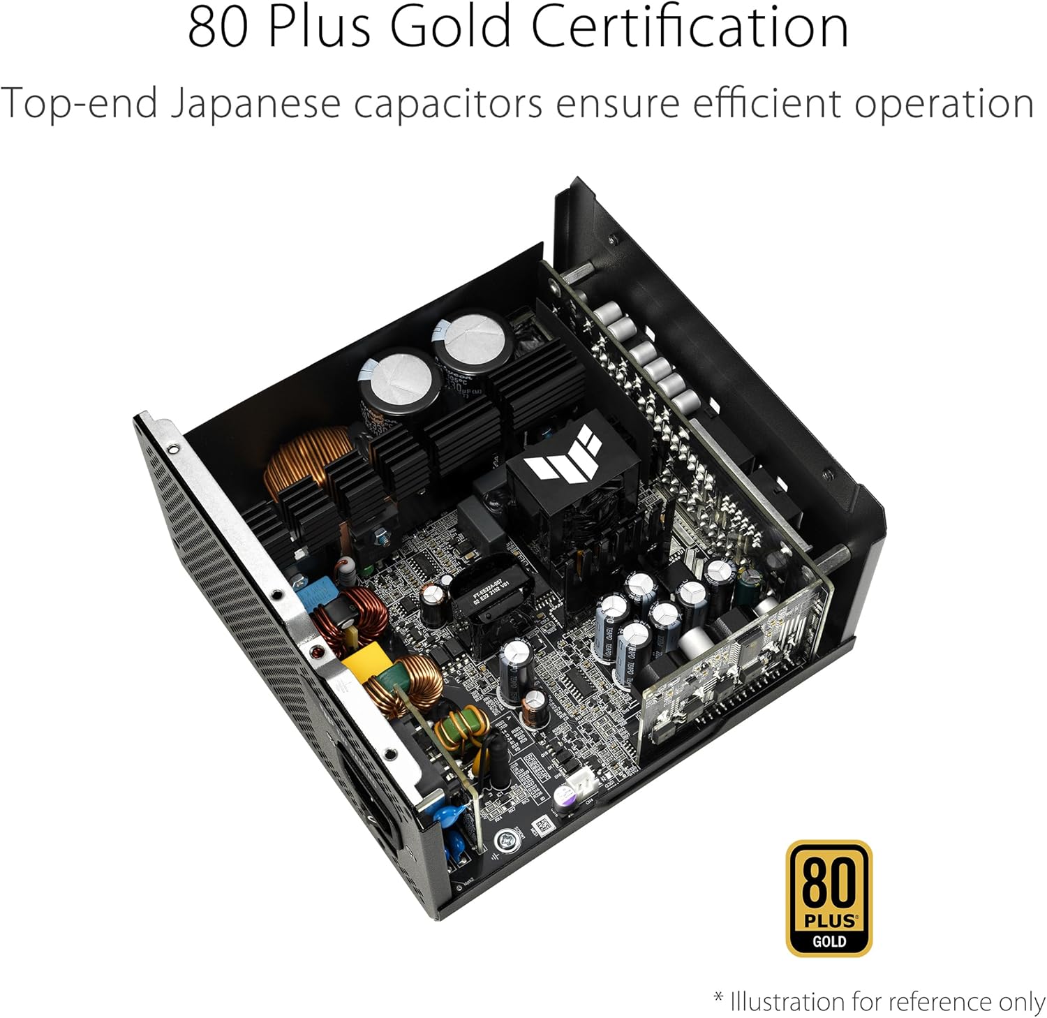 ASUS TUF Gaming 1000W Gold White Edition (1000 Watt, Fully Modular Power Supply, 80+ Gold Certified, Military-Grade Components, Dual Ball Bearing, Axial-tech Fan, PCB Coating, 10 Year Warranty)