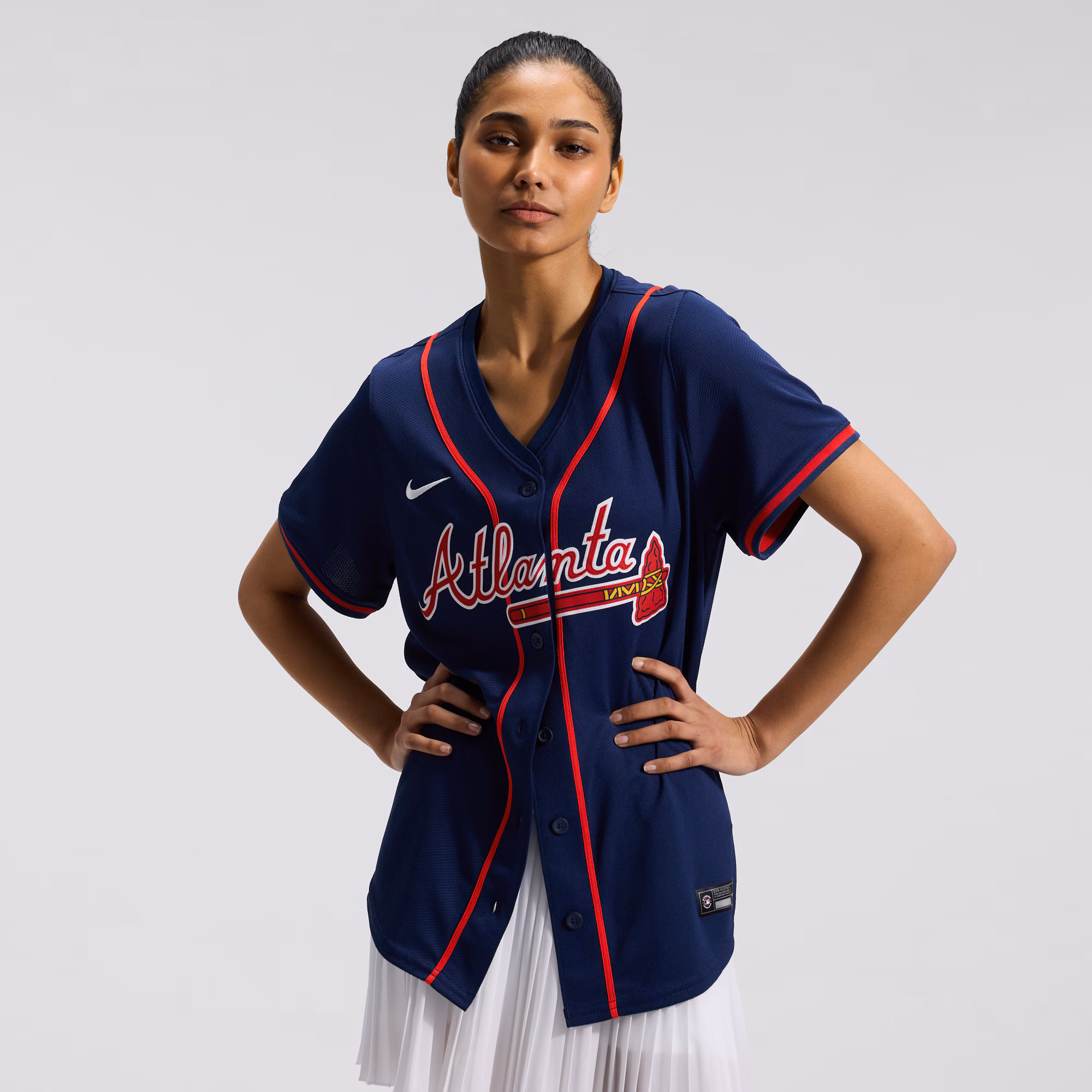 Ronald Acuña Jr. Atlanta Braves Nike Women's Alternate Limited Player Jersey – Navy