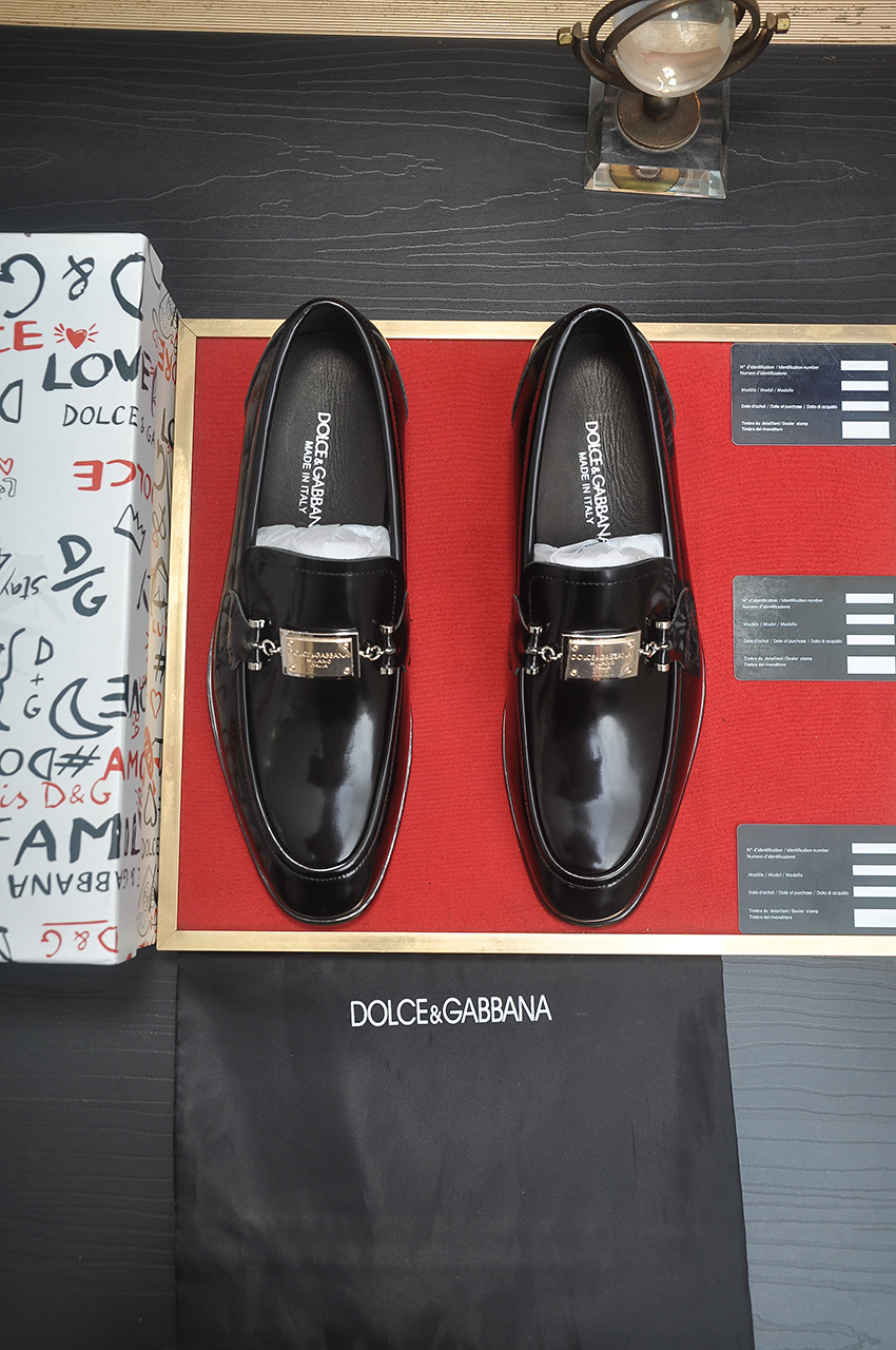D&G men's leather shoes-81