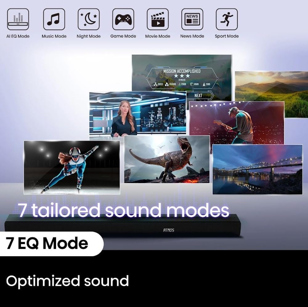 Hisense 5.1 Ch Soundbar with a Total of 440W Output, Rear Surround Speakers, 6.5” Wireless Subwoofer, Dolby Atmos and DTS Virtual X, Easy Connect - R652 (Renewed)